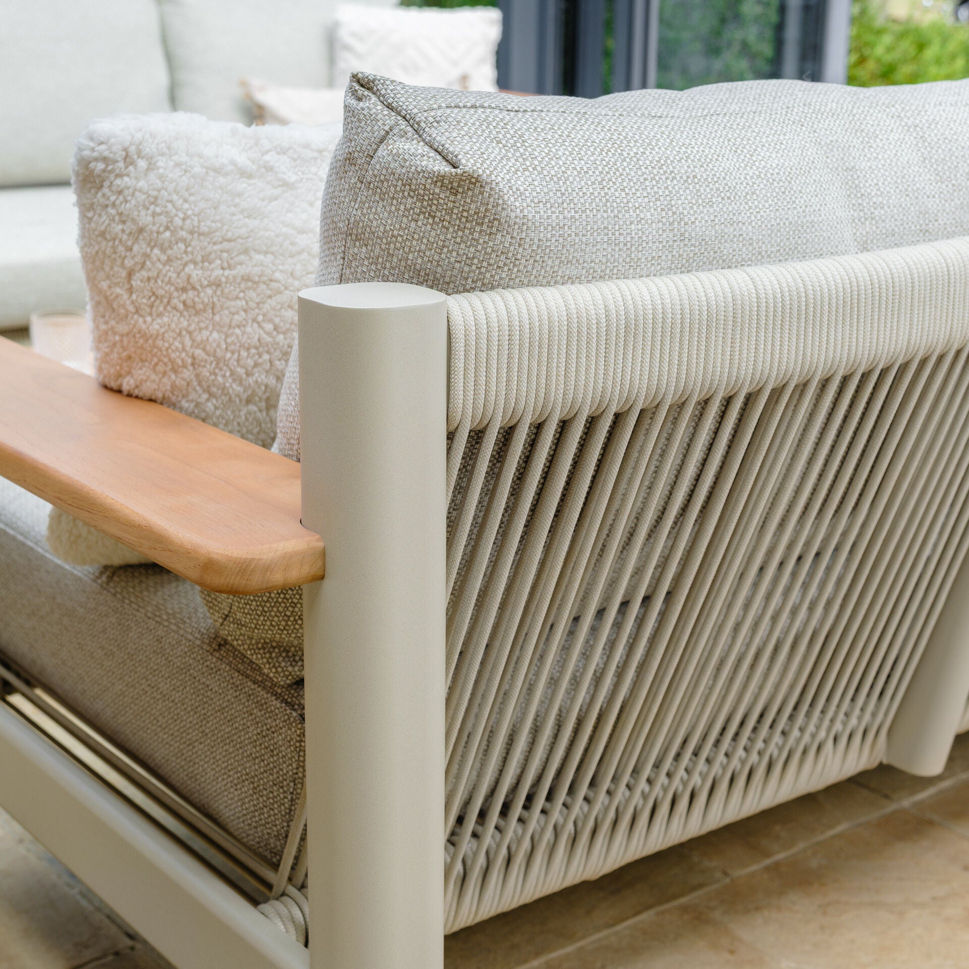 Sicily 3 Seater Sofa - Latte Frame-Latte Cushion