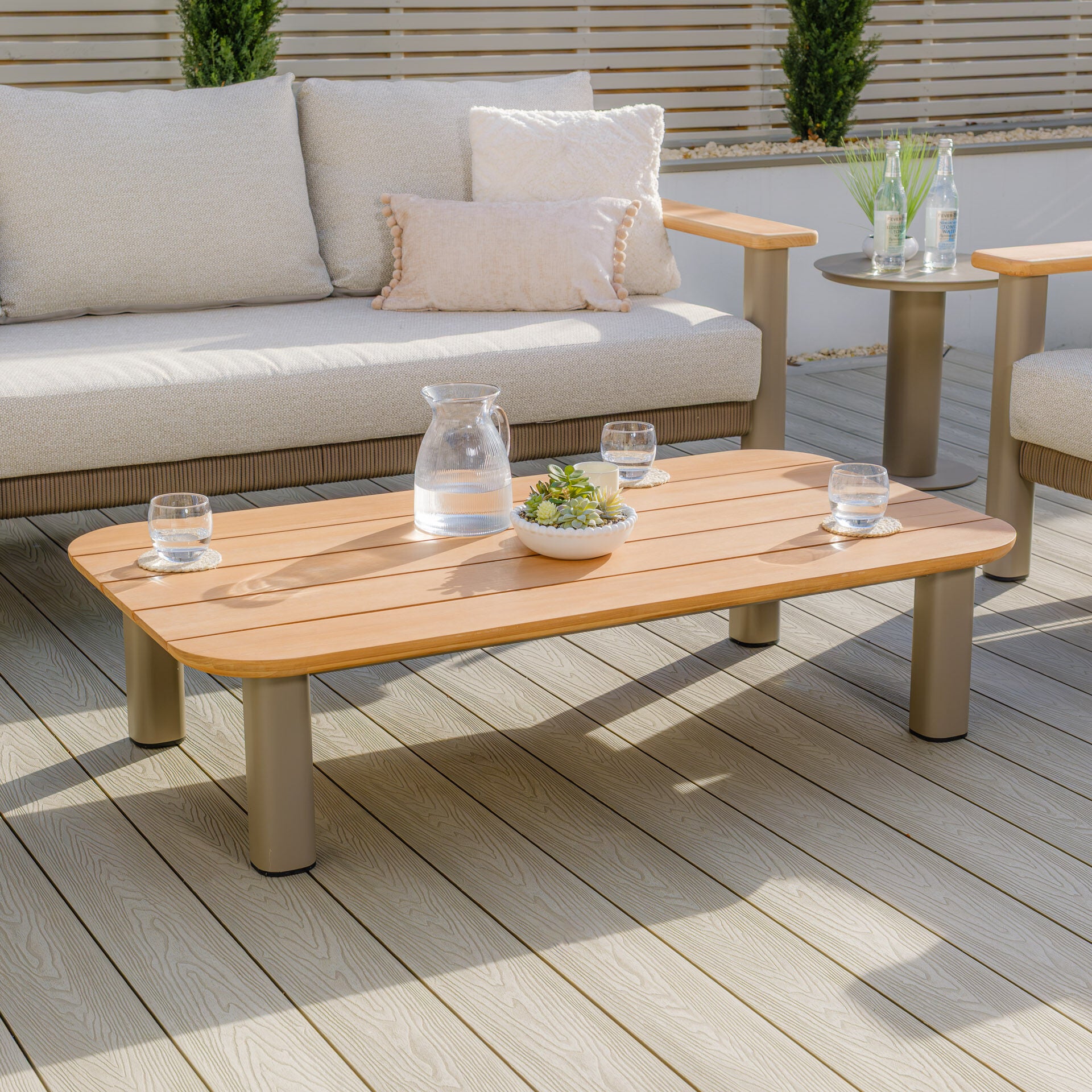 Sicily Sofa Set With 2 x 3 Seat Sofas - Café Frame-Latte Cushions