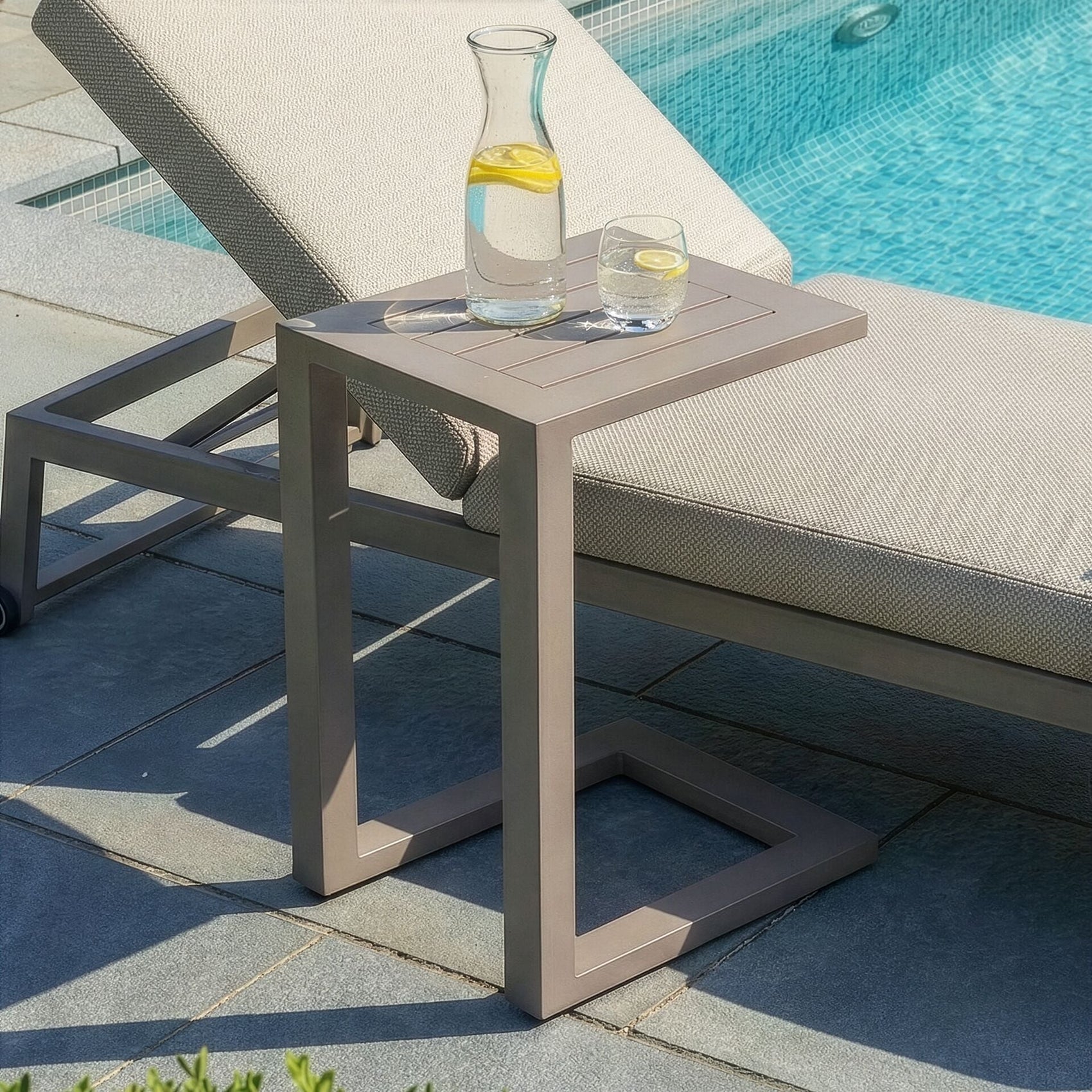 Aluminium Side Table - Café
