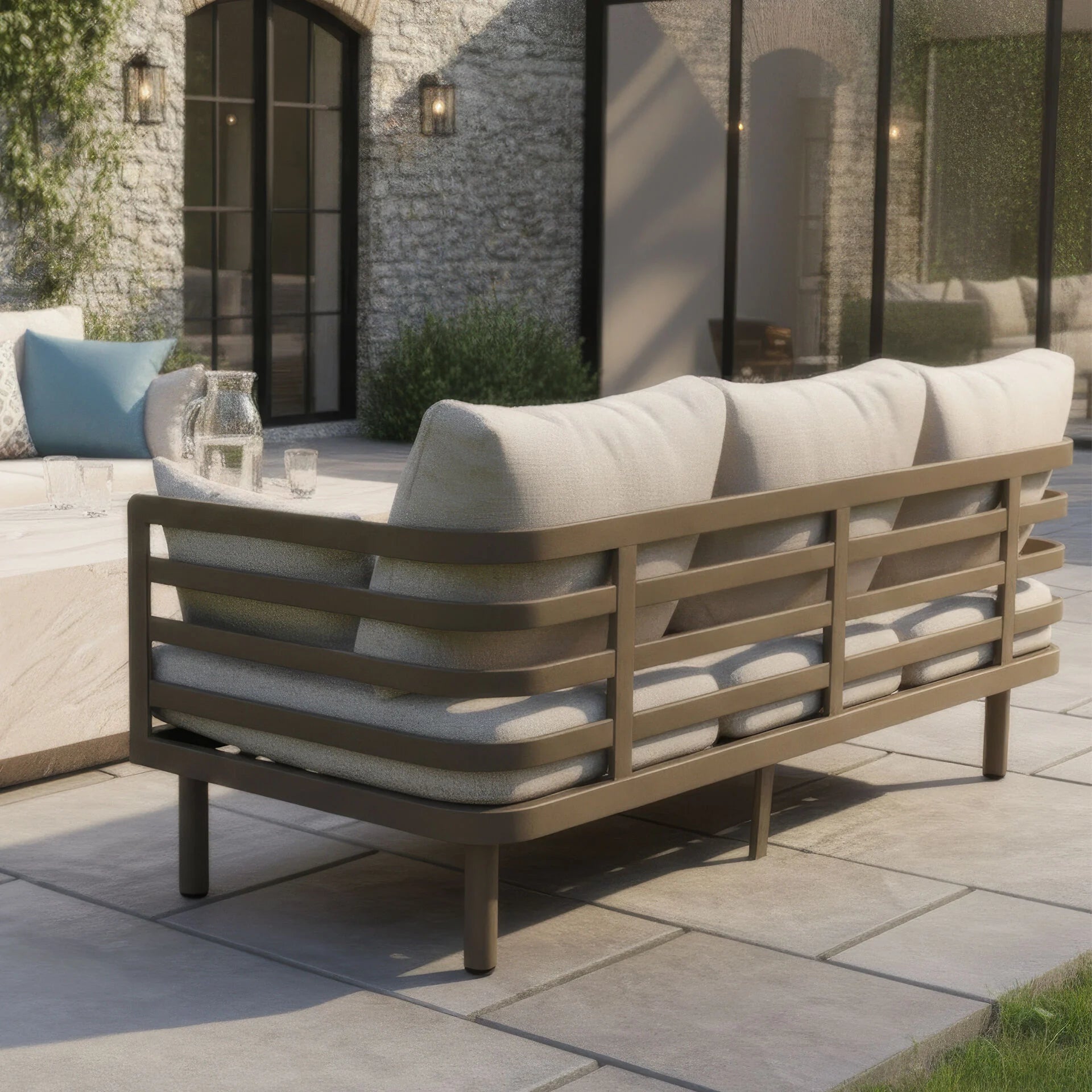 Metro 2x 3 Seater Sofa'S with Rectangular Sintered Stone Coffee Table