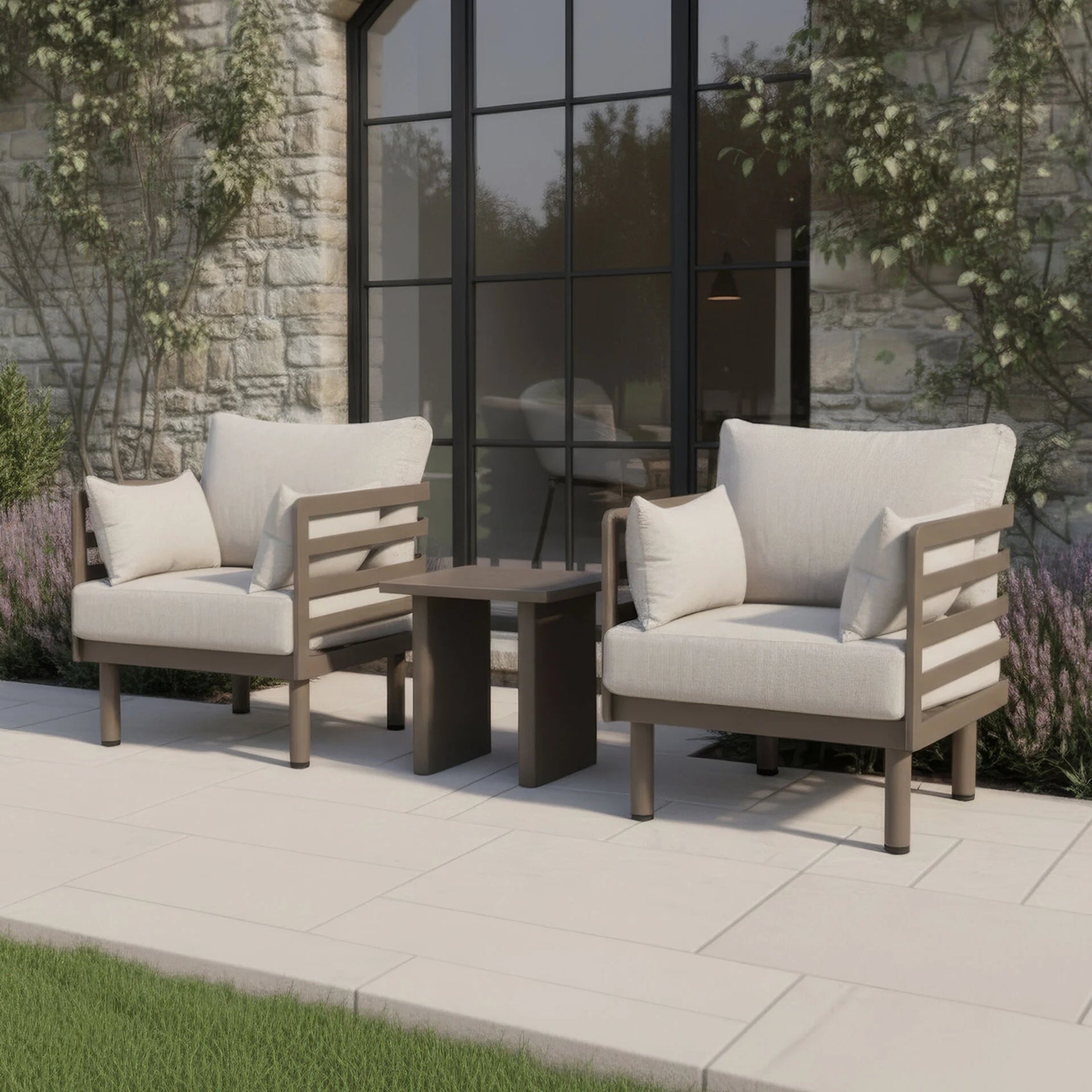 Metro Lounge Set with Square Table - Café