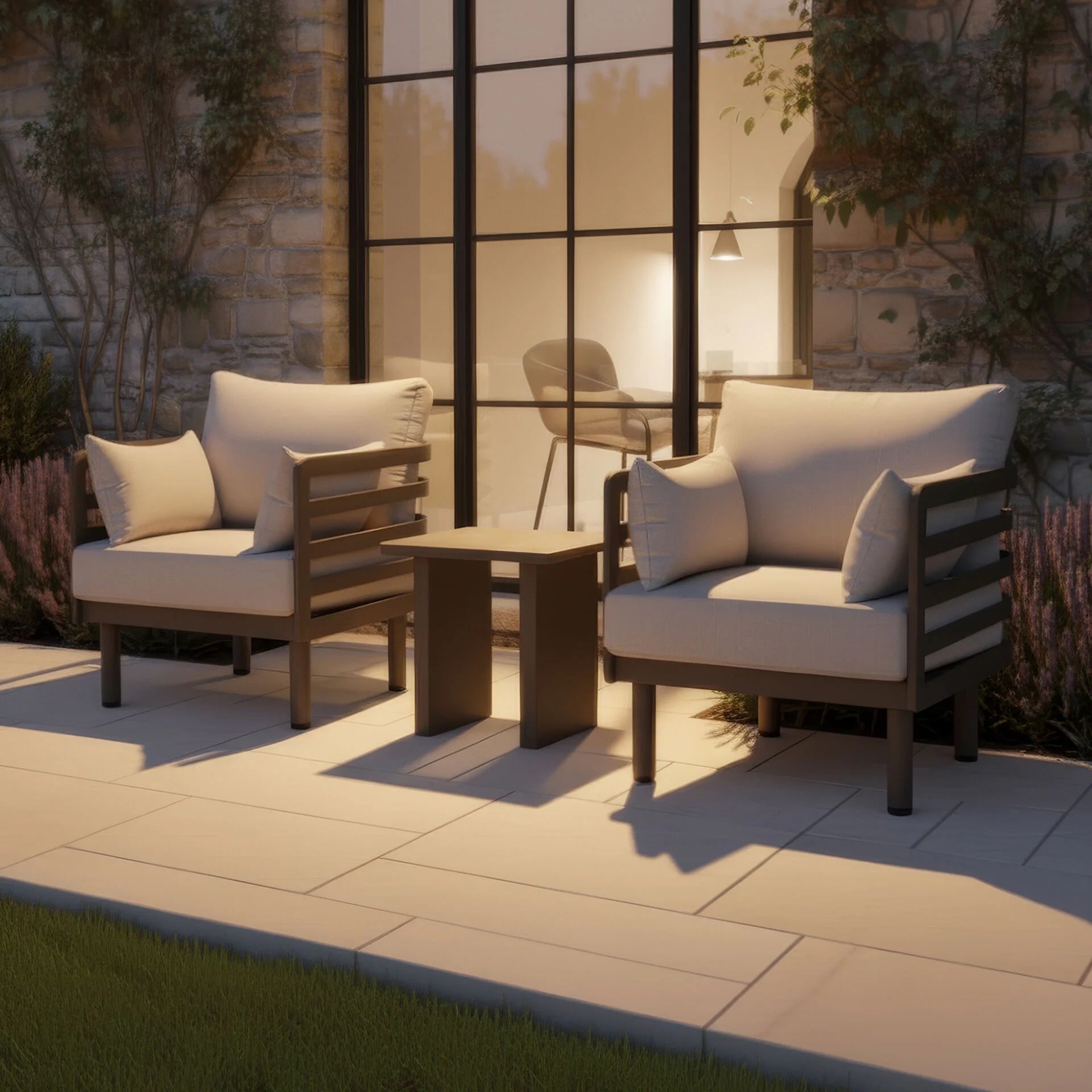 Metro Lounge Set with Square Table - Café
