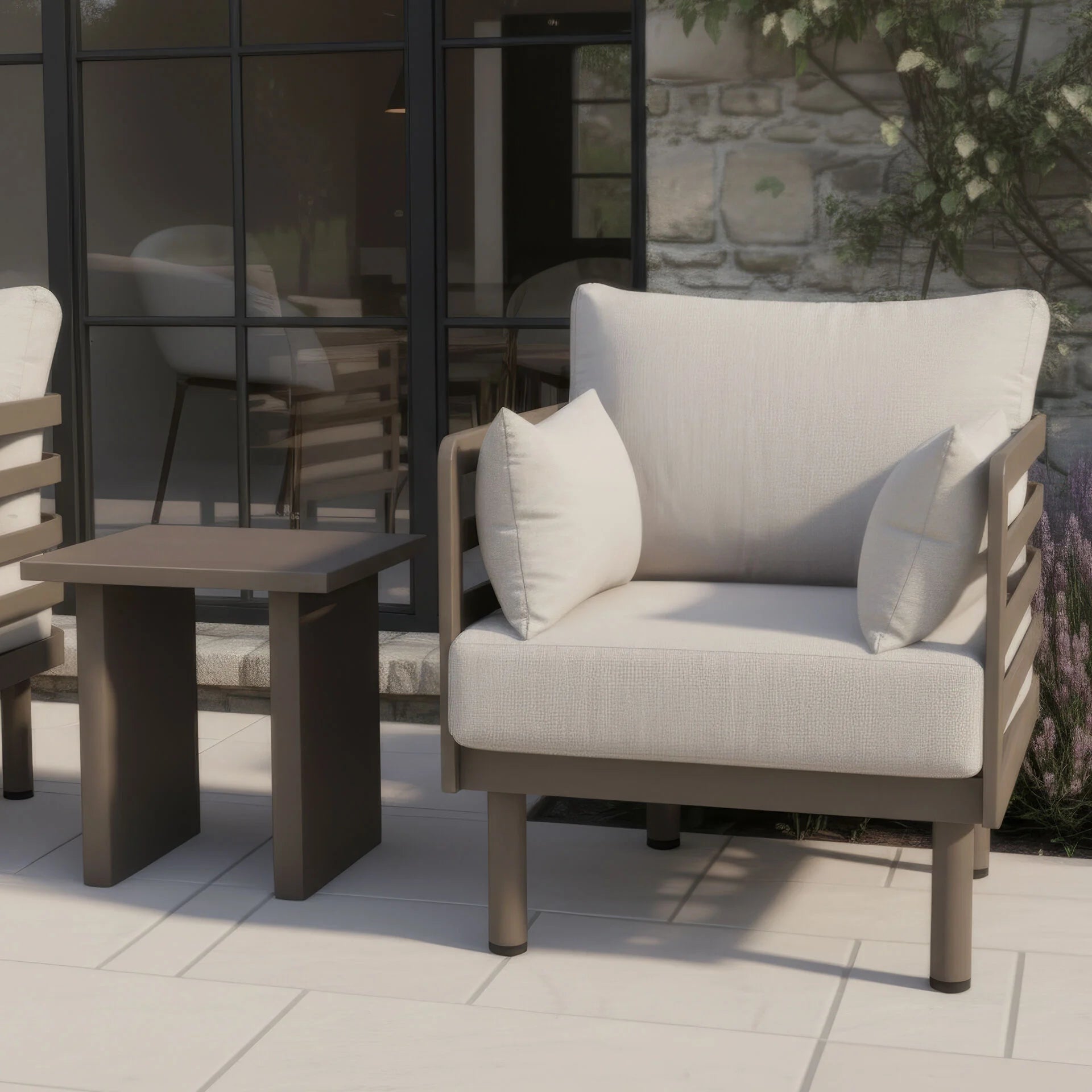 Metro Lounge Set with Square Table - Café