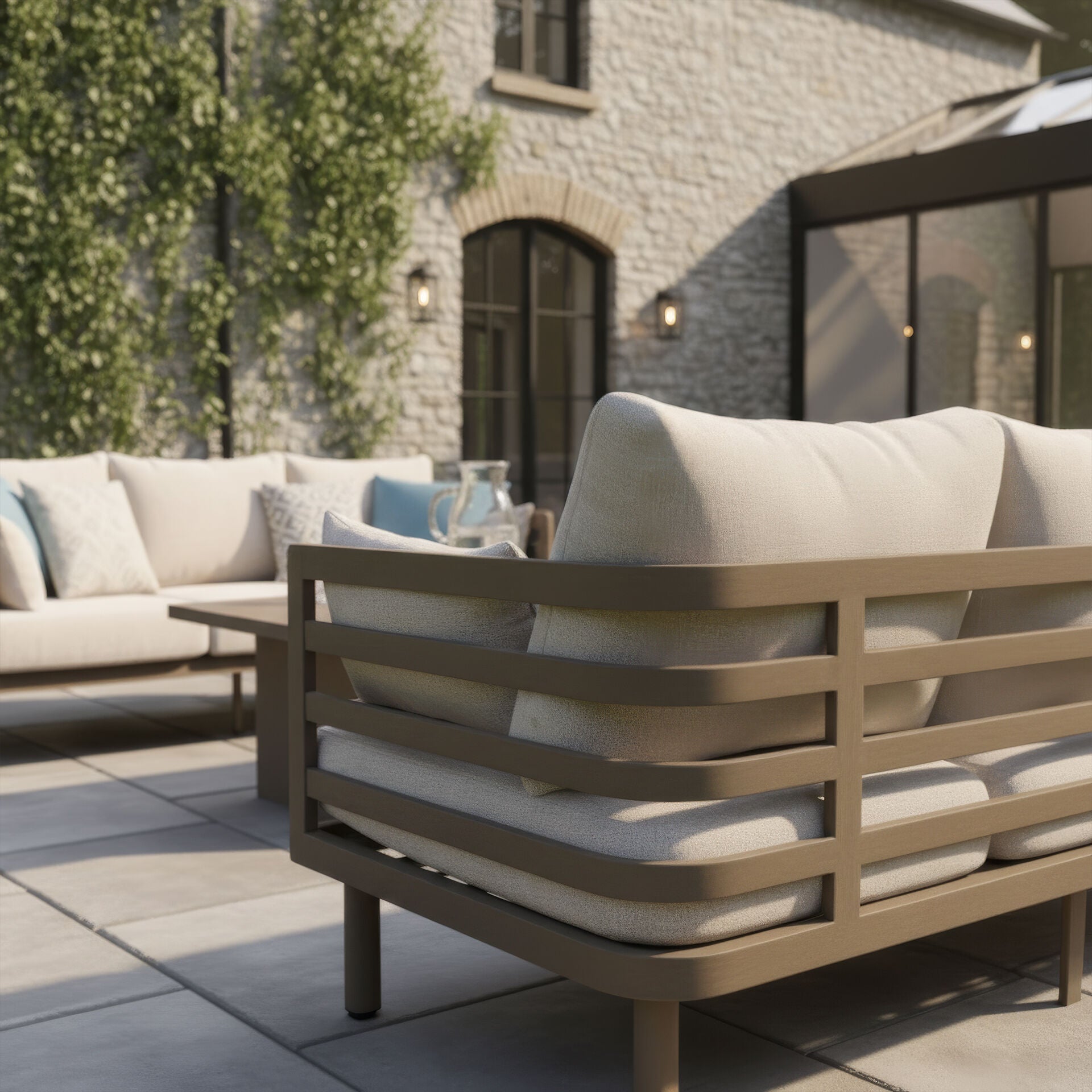 Metro 2 Seater Sofa Set with Rectangular Sintered Stone Coffee Table