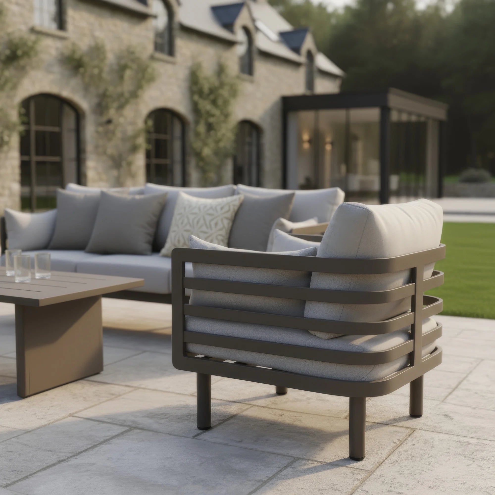 Metro 2 Seater Sofa Set with Rectangular Sintered Stone Coffee Table