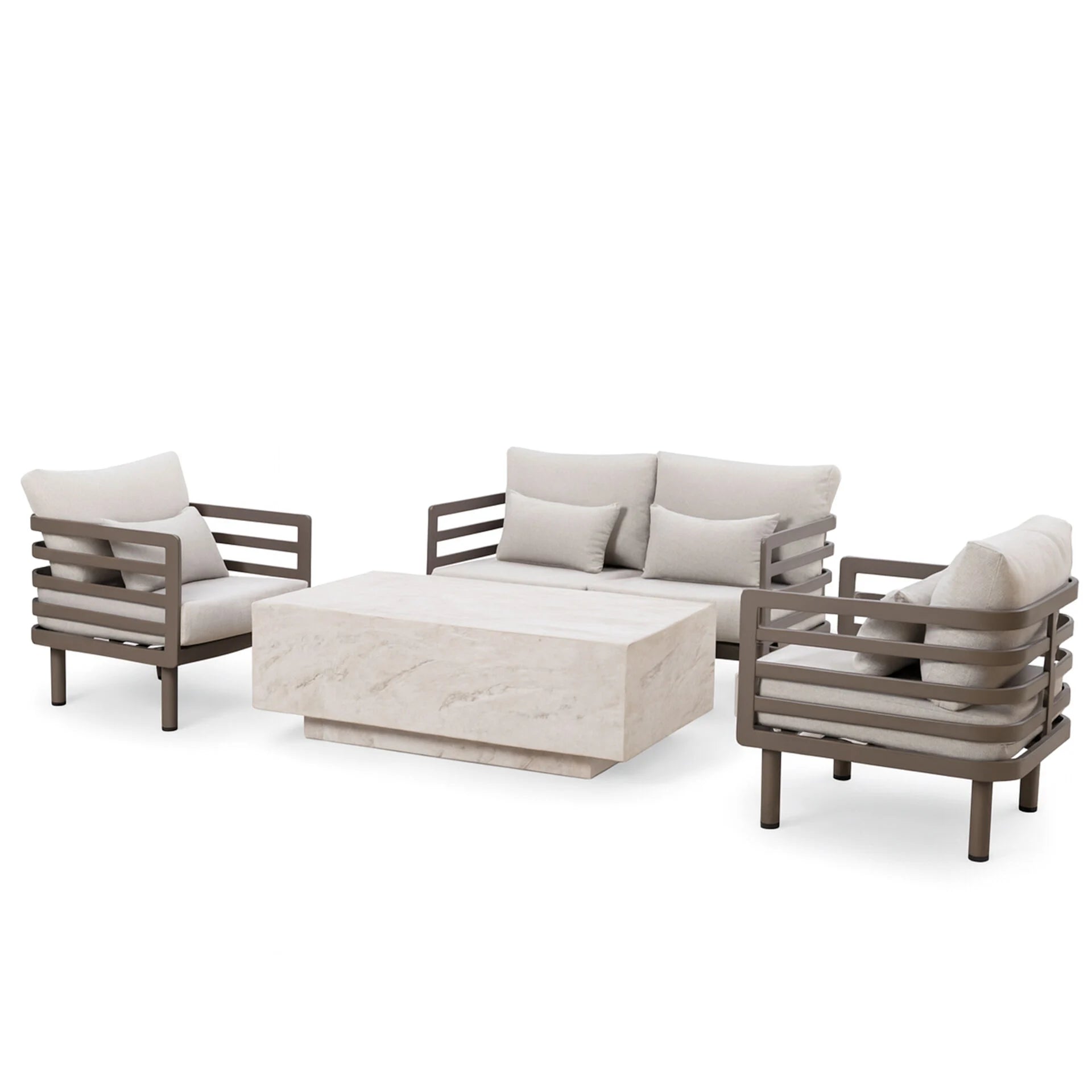 Metro 2 Seater Sofa Set with Rectangular Sintered Stone Coffee Table