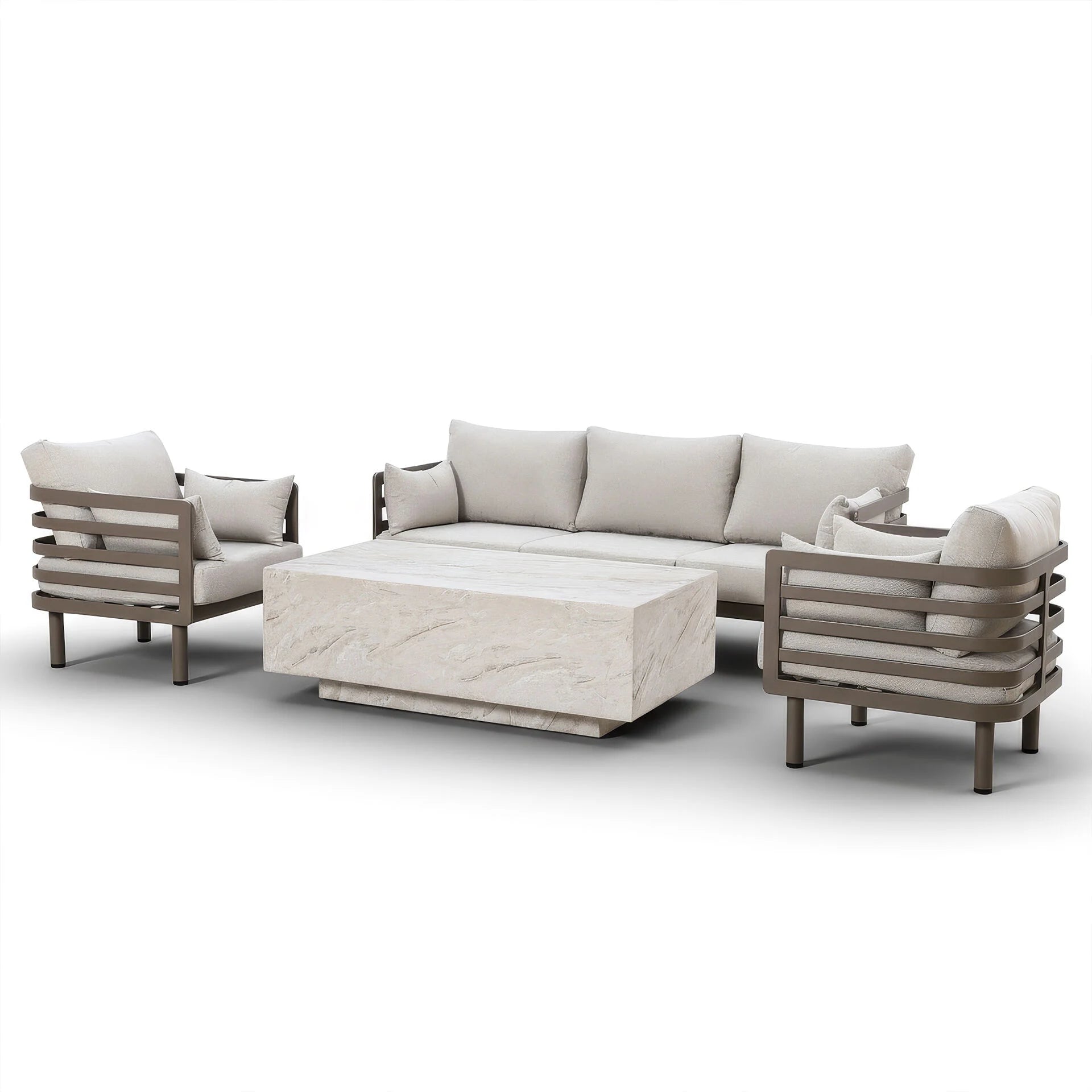Metro 3 Seater Sofa Set with Rectangular Sintered Stone Coffee Table