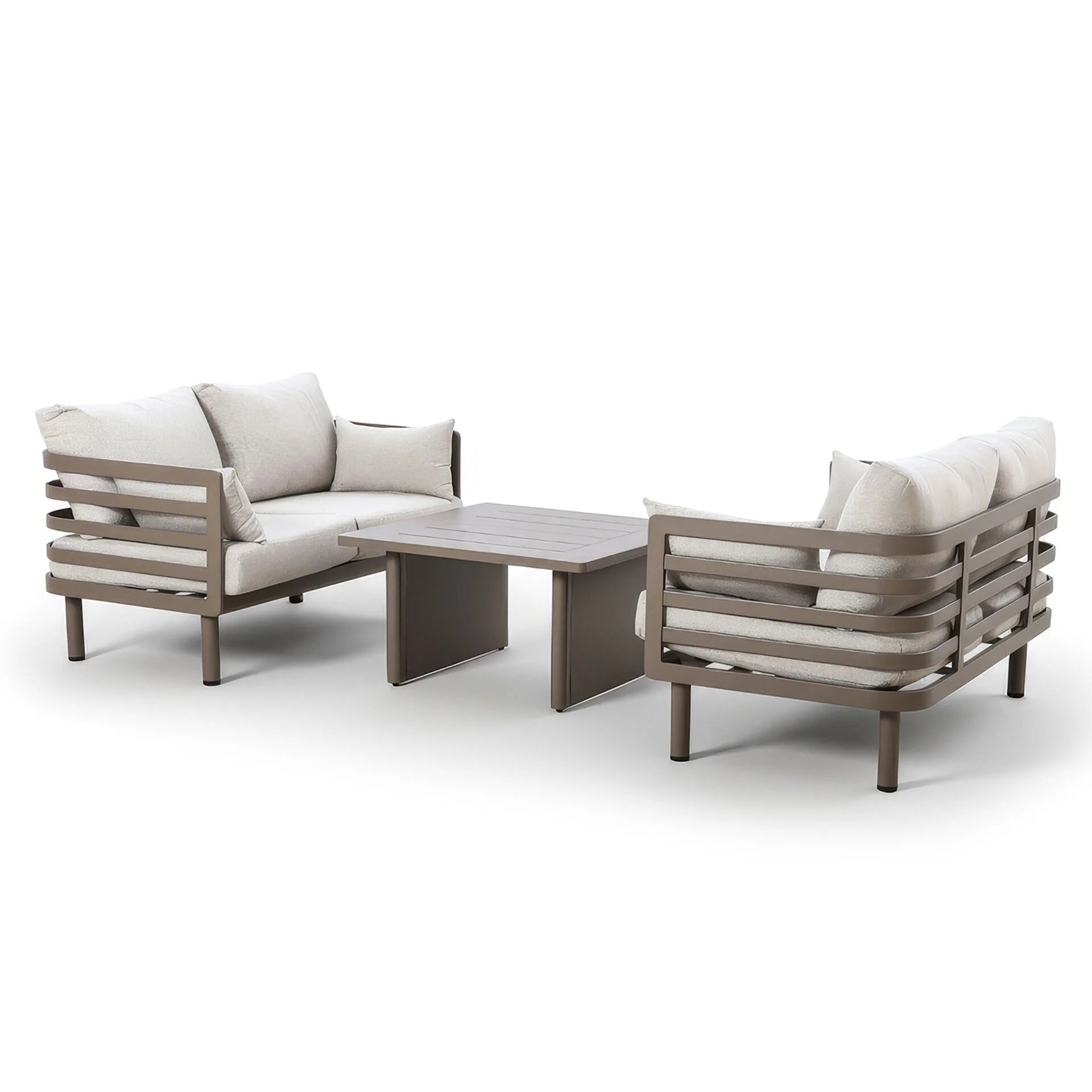Metro 2 Seater Sofa Set x 2 with Rectangular Coffee Table - Café