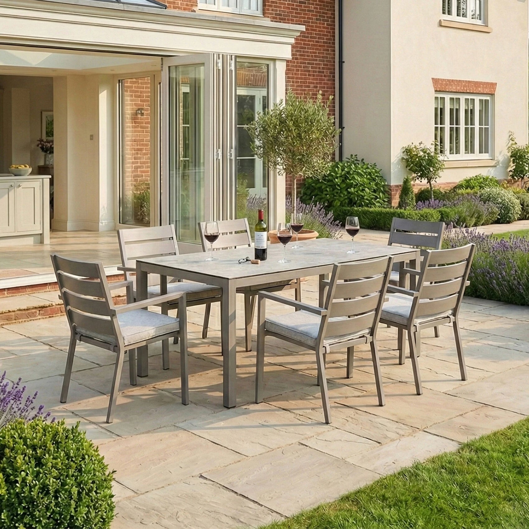 Montreal 6 Seater Rectangular Dining Table - Cool Linen