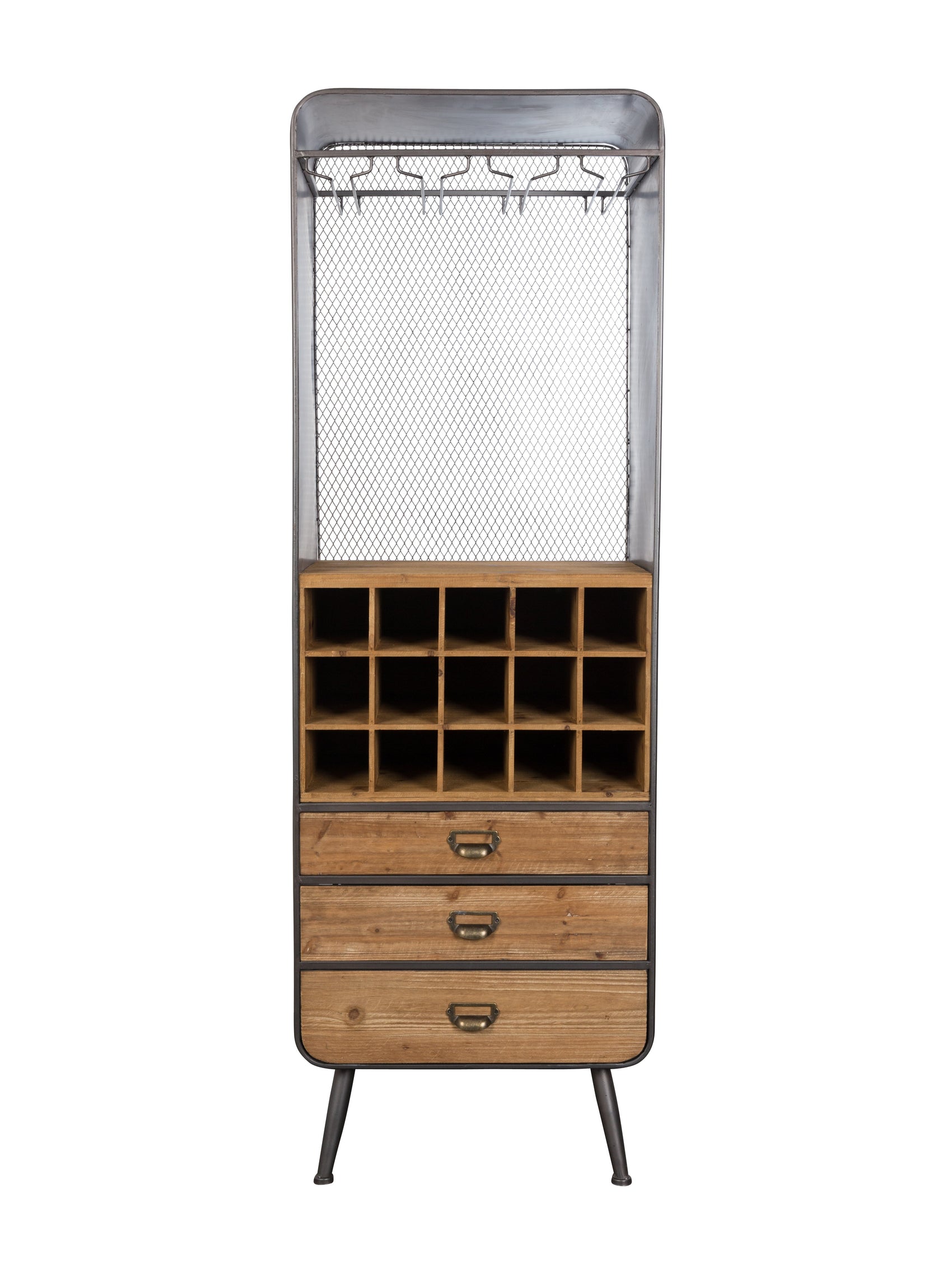 Dutchbone Vino Natural & Black Wood Drinks Cabinet