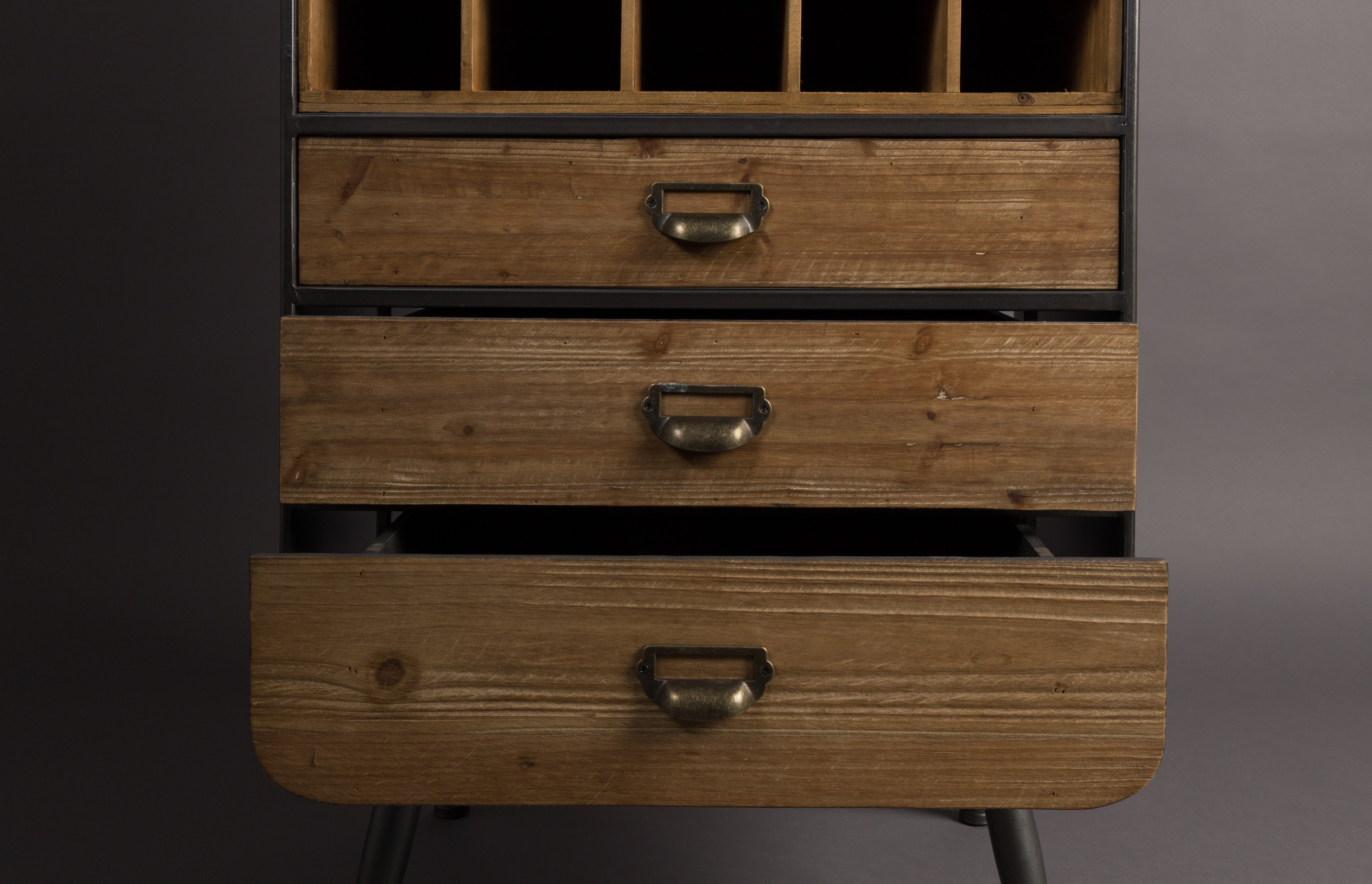 Dutchbone Vino Natural & Black Wood Drinks Cabinet