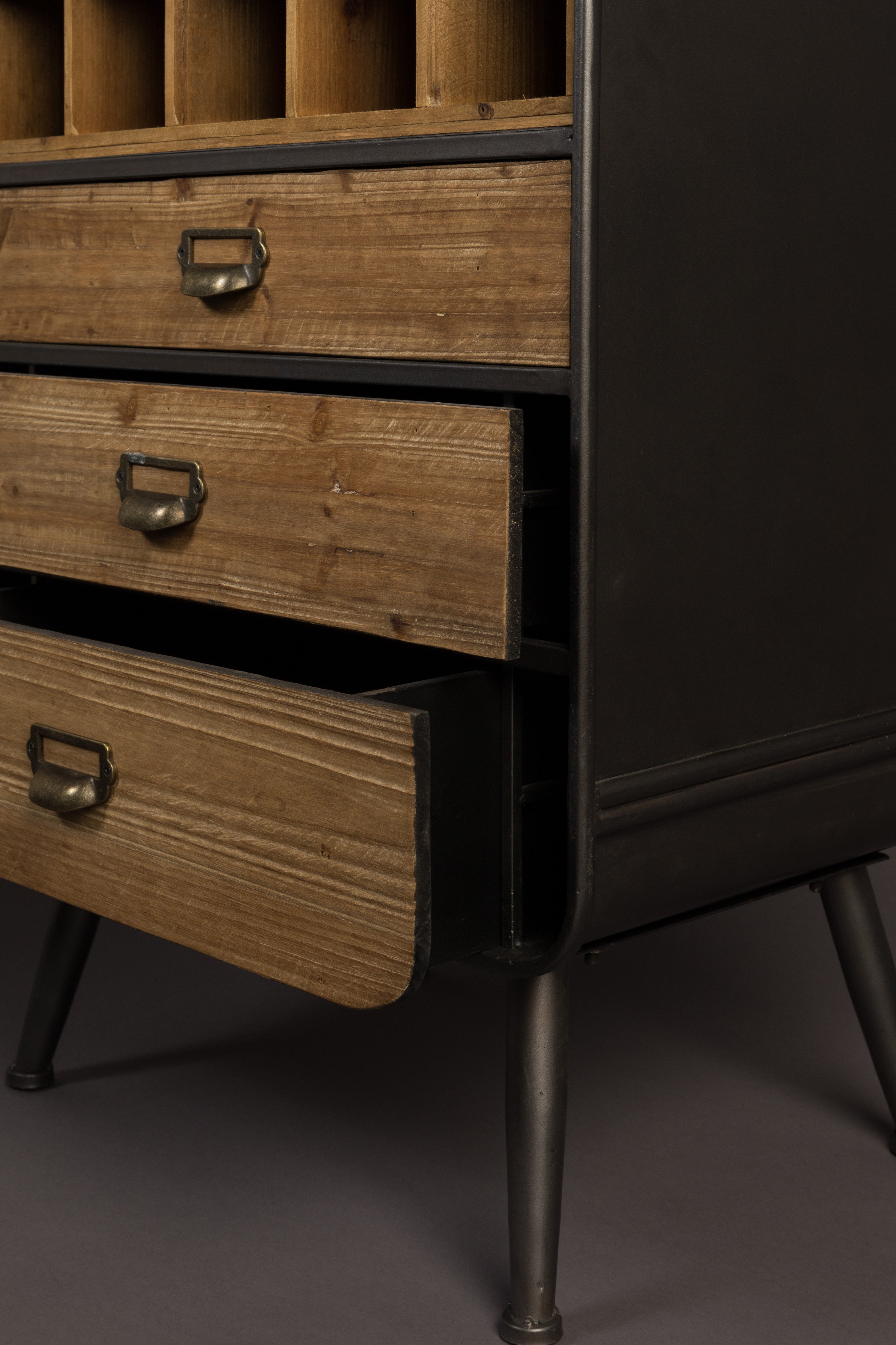 Dutchbone Vino Natural & Black Wood Drinks Cabinet