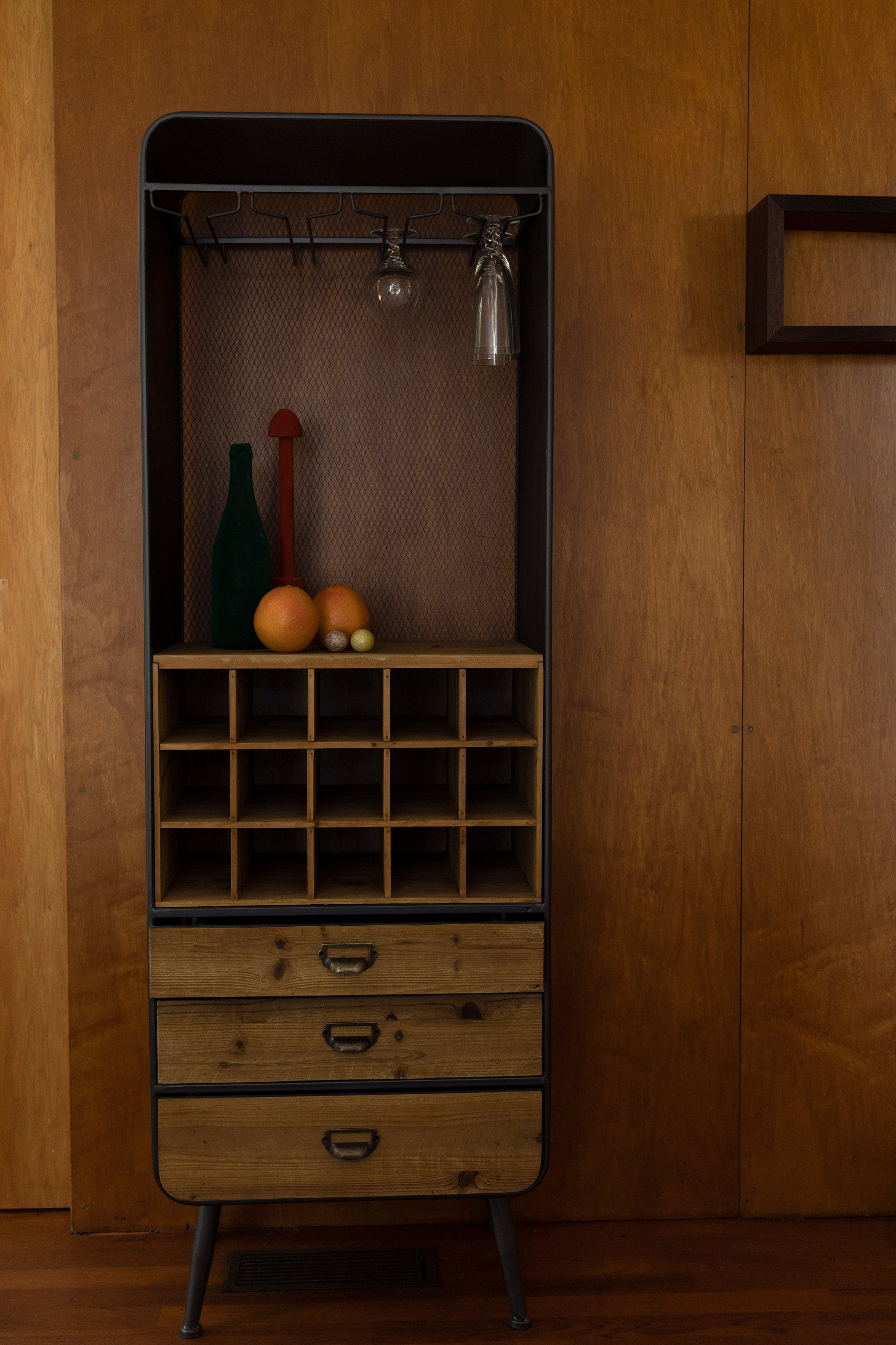 Dutchbone Vino Natural & Black Wood Drinks Cabinet