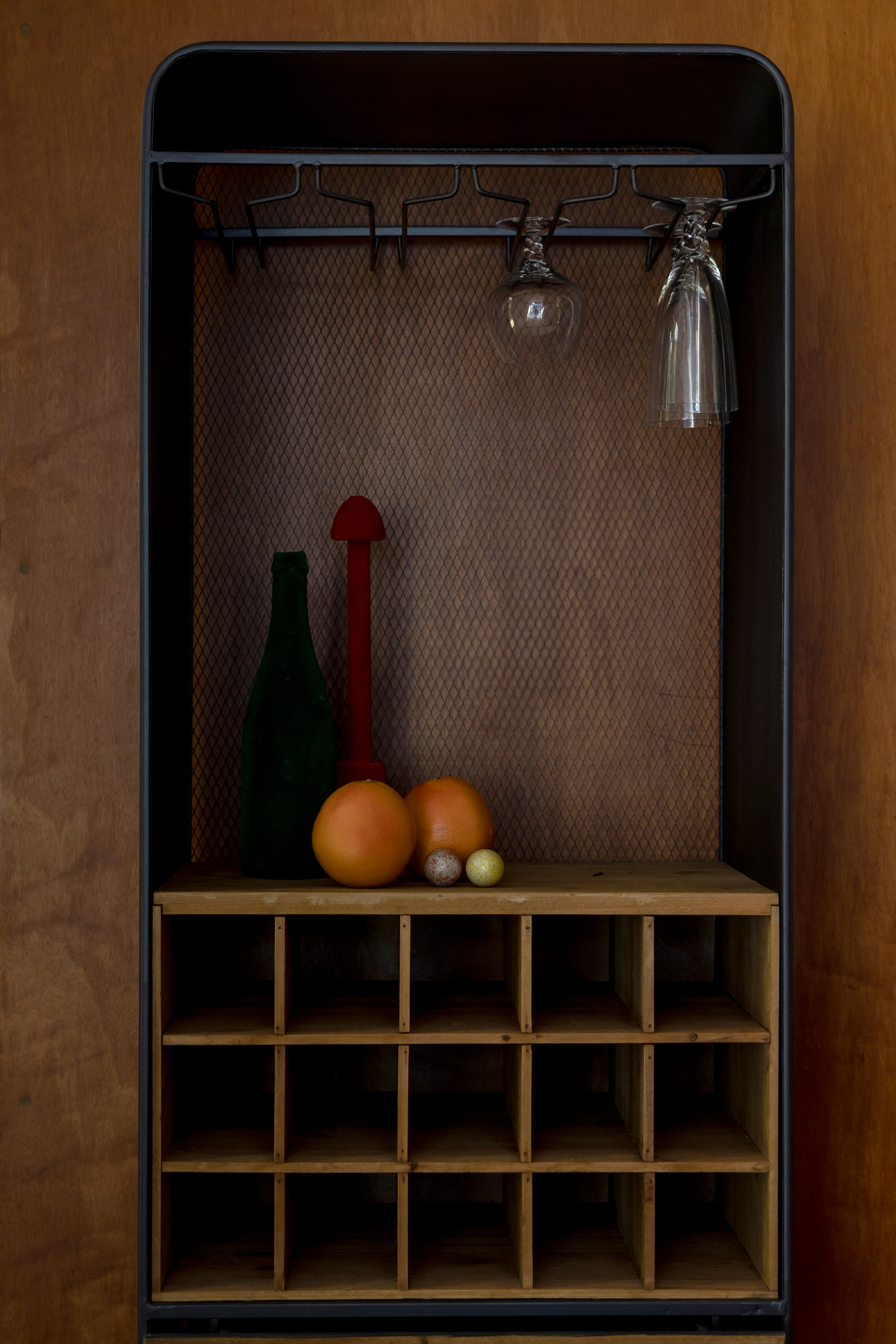 Dutchbone Vino Natural & Black Wood Drinks Cabinet