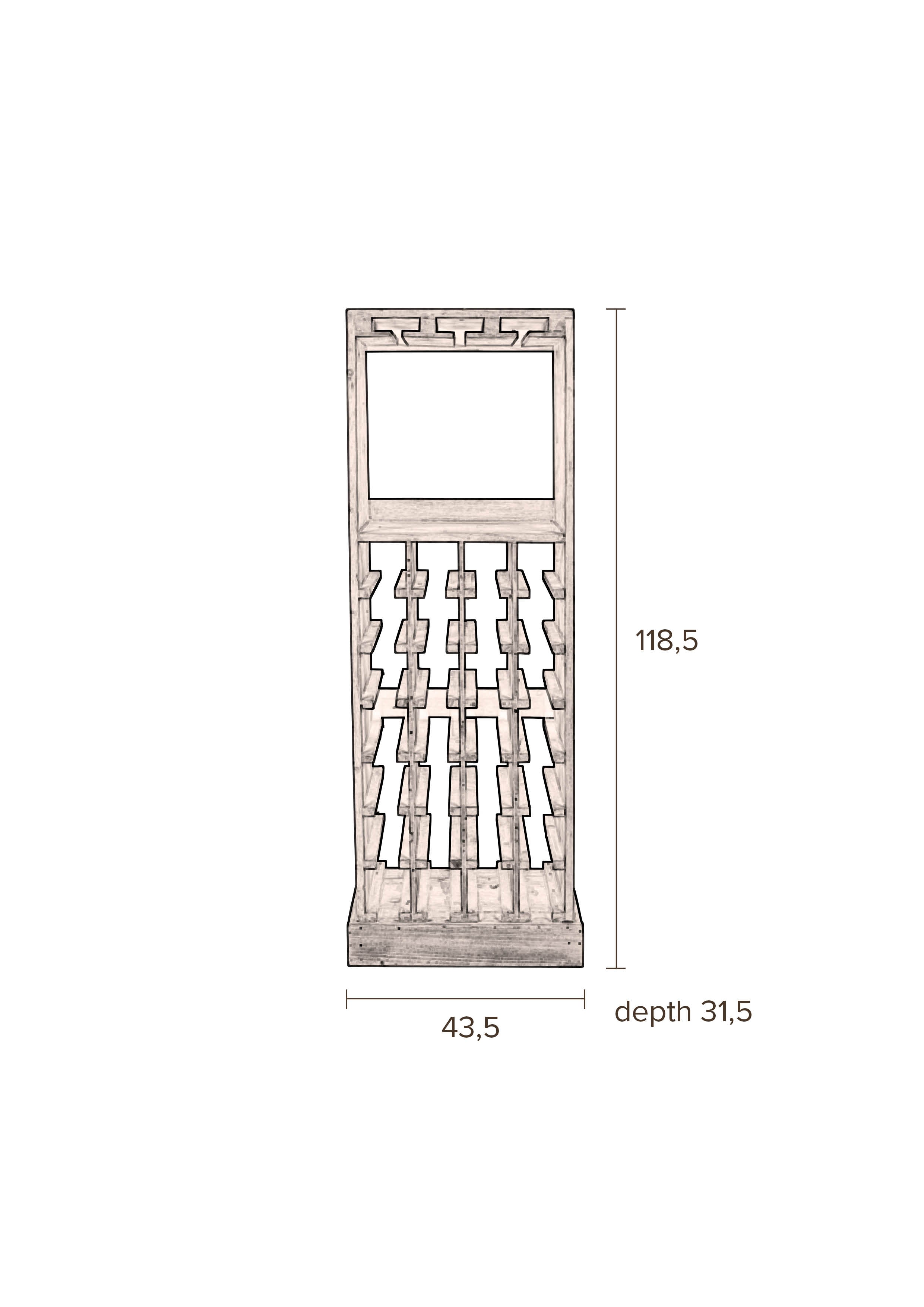 Dutchbone Claude Natural Wood Open Drinks Cabinet