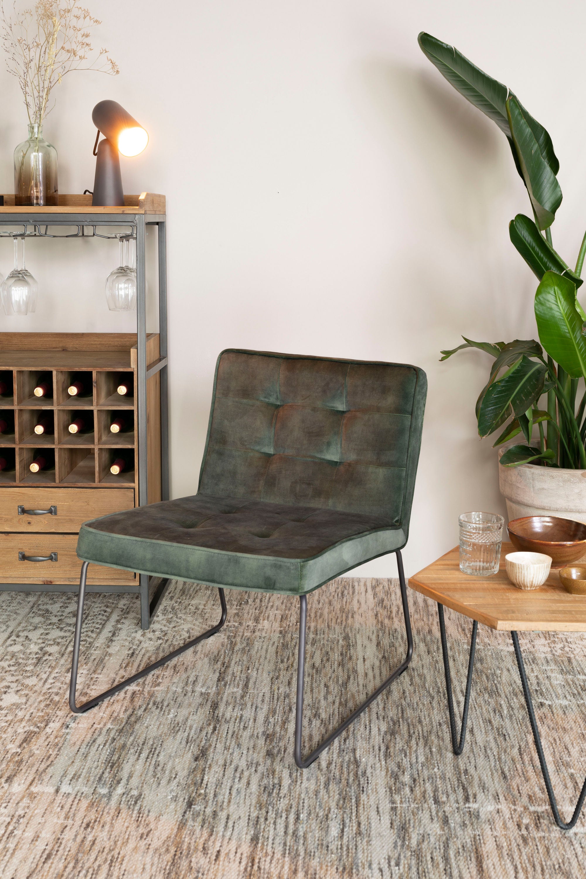 Edgar Natural Fir Wood Drinks Open Drinks Cabinet