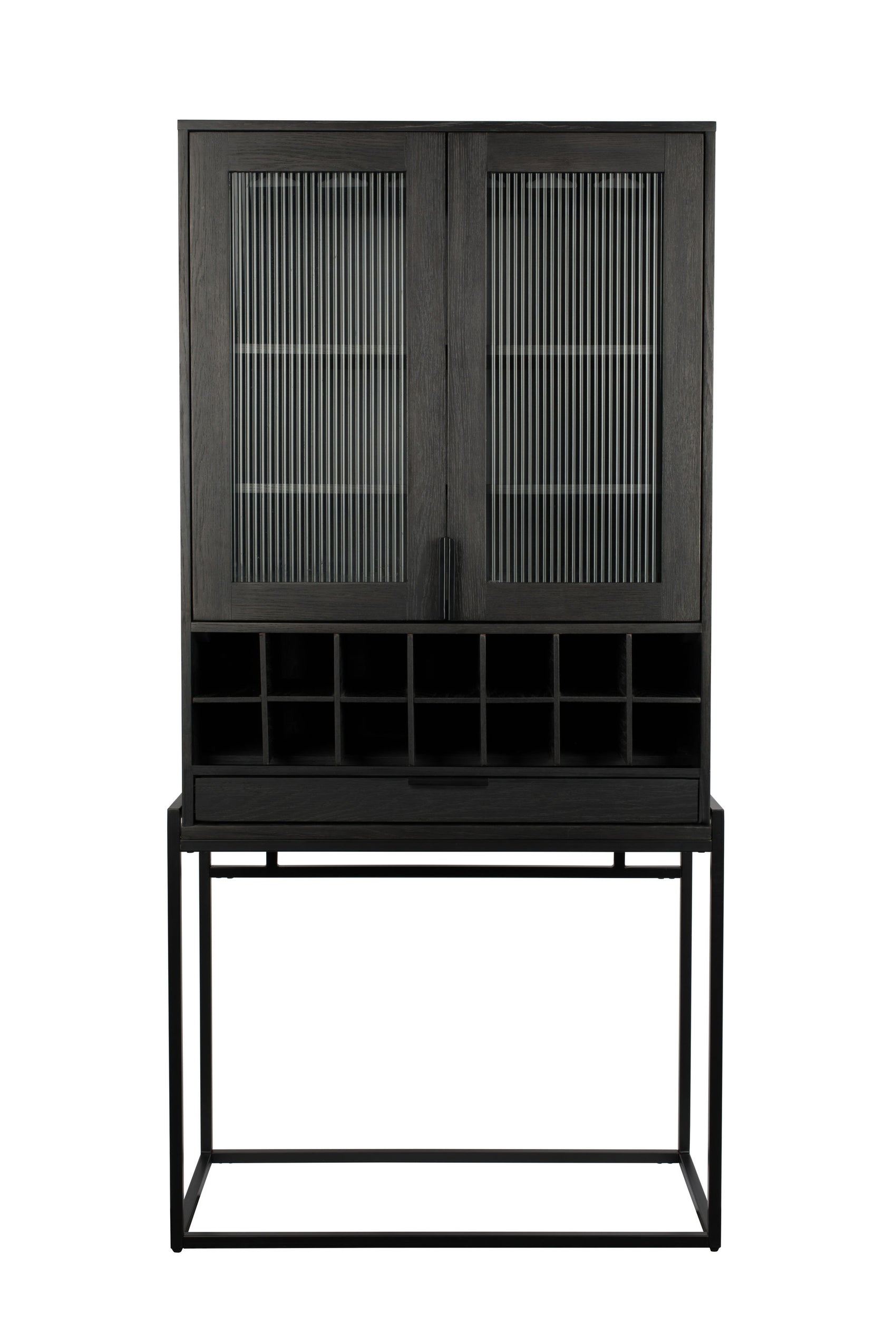 Zuiver Travis Black Oak Wood Drinks Cabinet