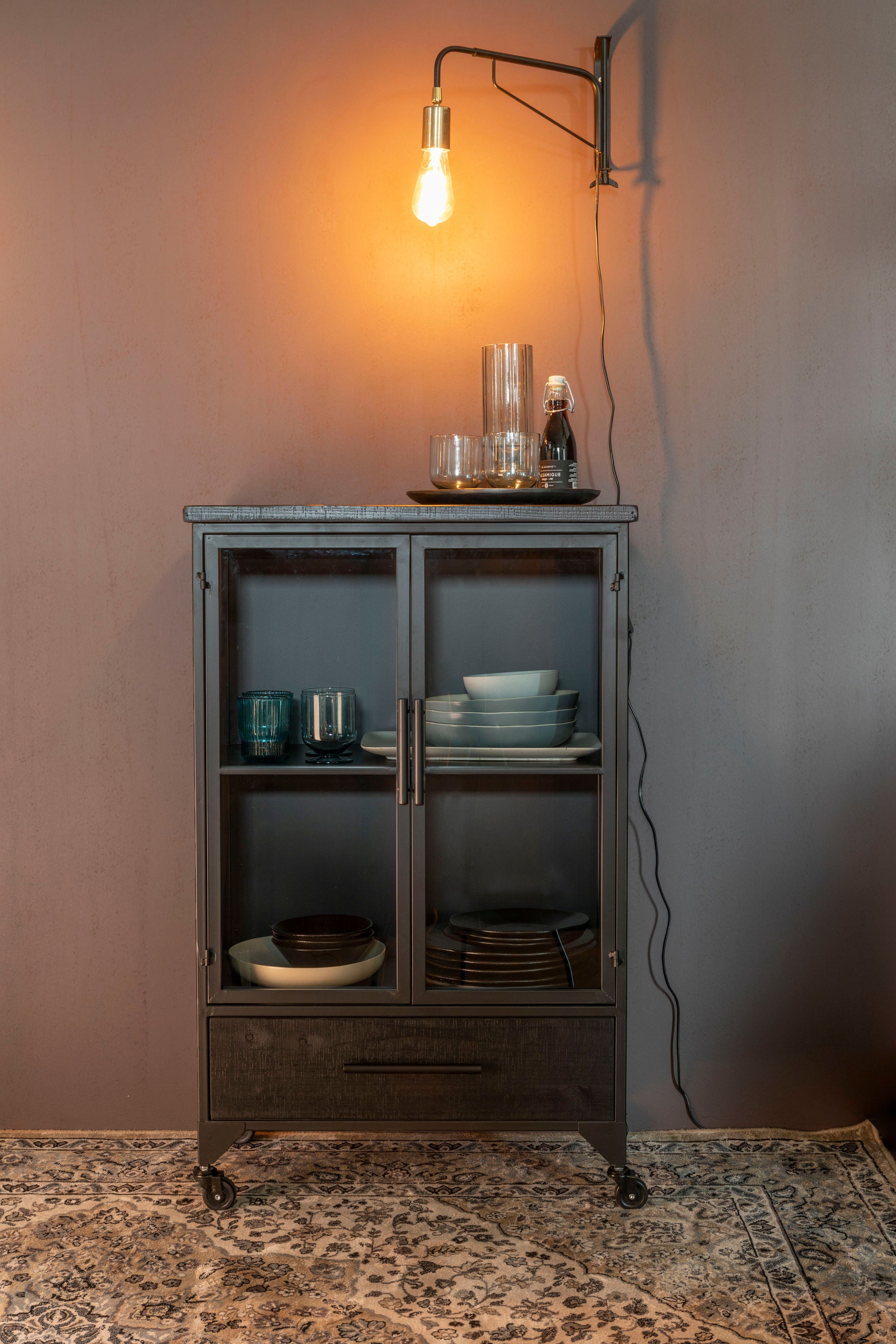 Ferre Black & Glass Low Display Unit