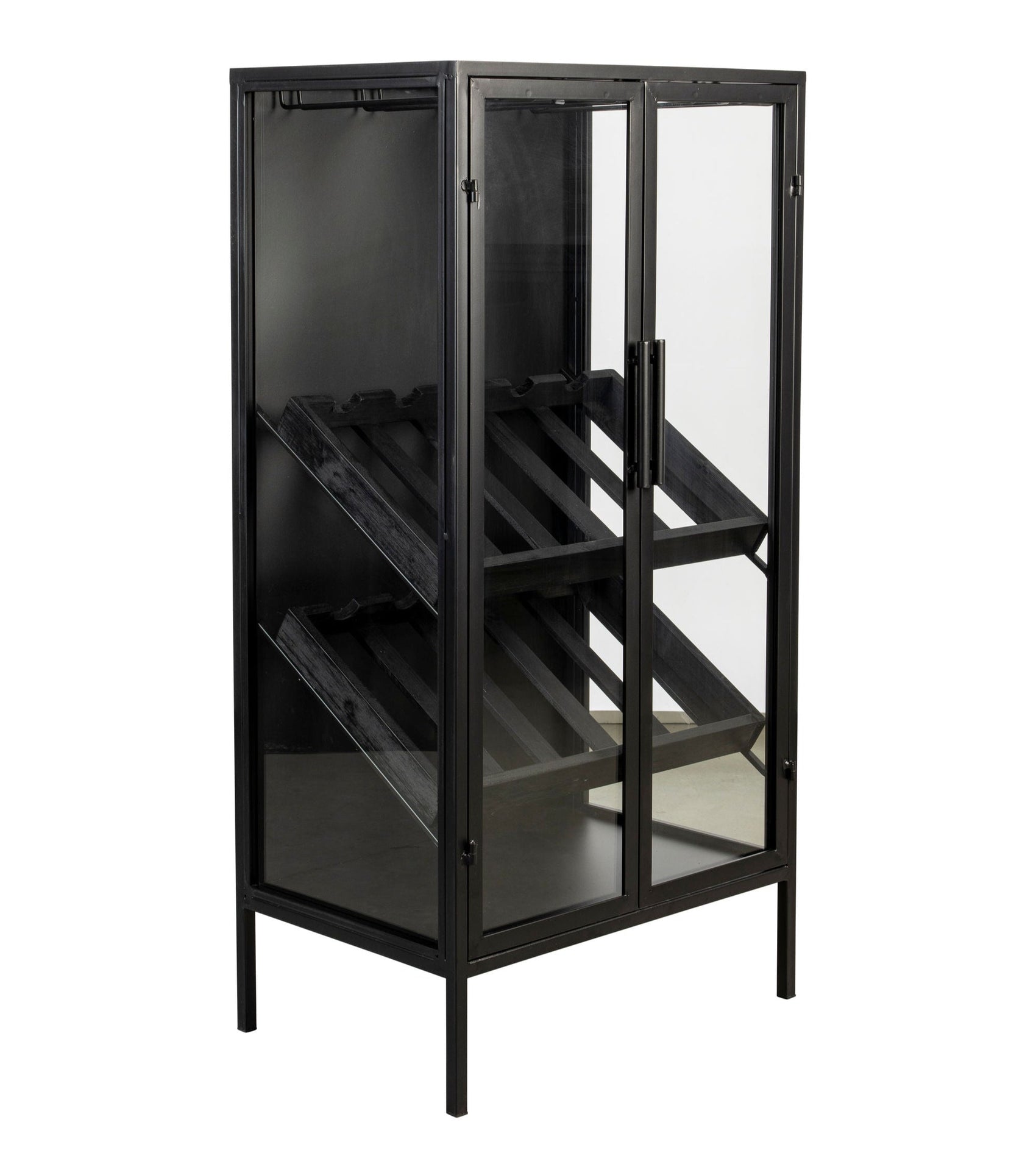 Rob Black Wood & Glass Drinks Cabinet