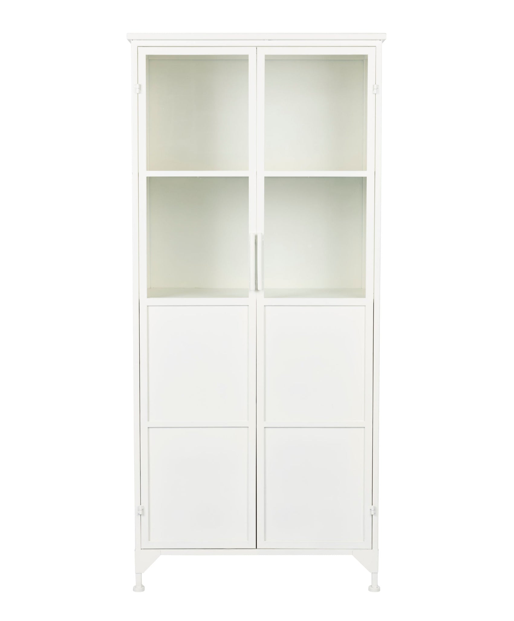 Miya White Iron & Glass High Display Cabinet