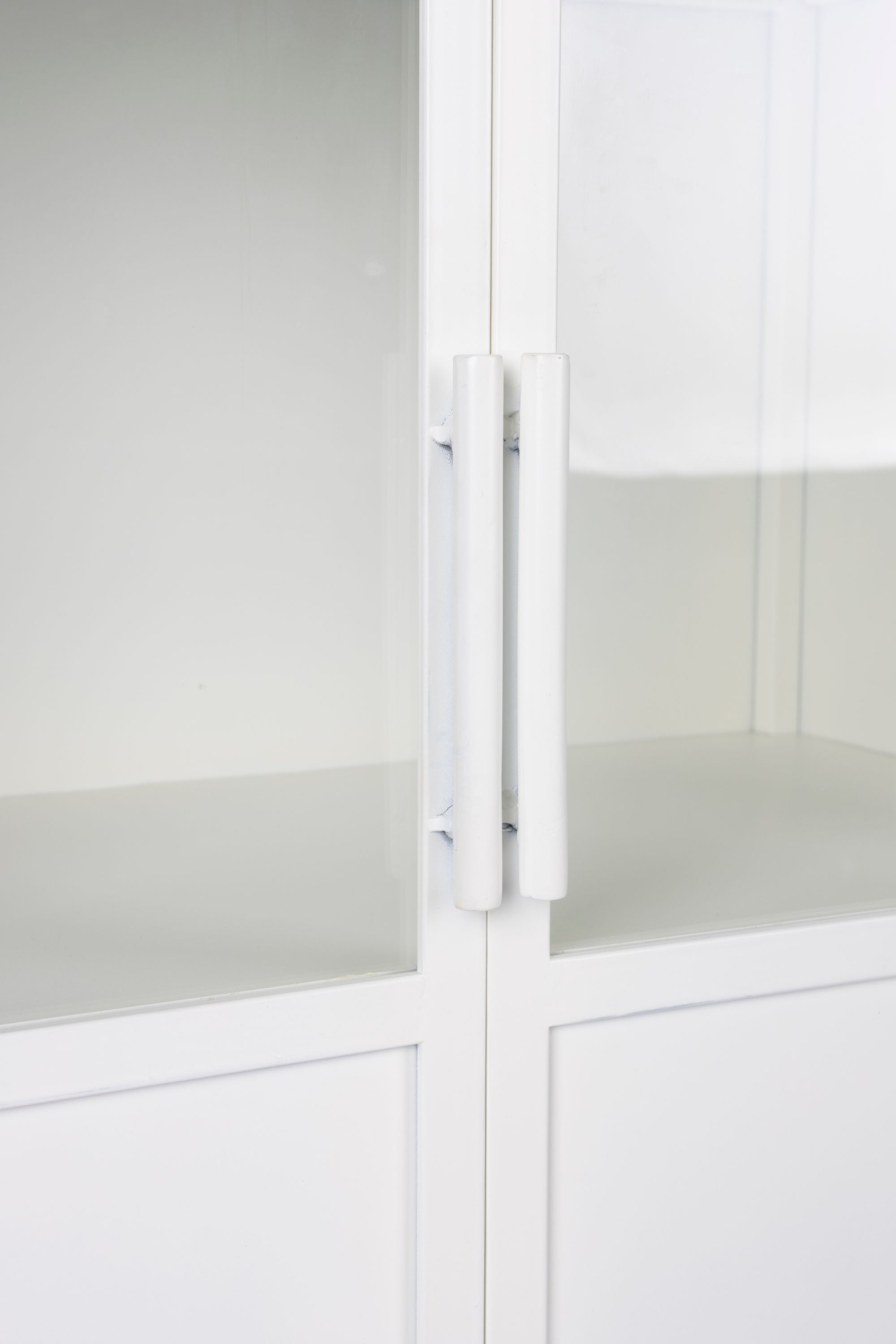 Miya White Iron & Glass High Display Cabinet