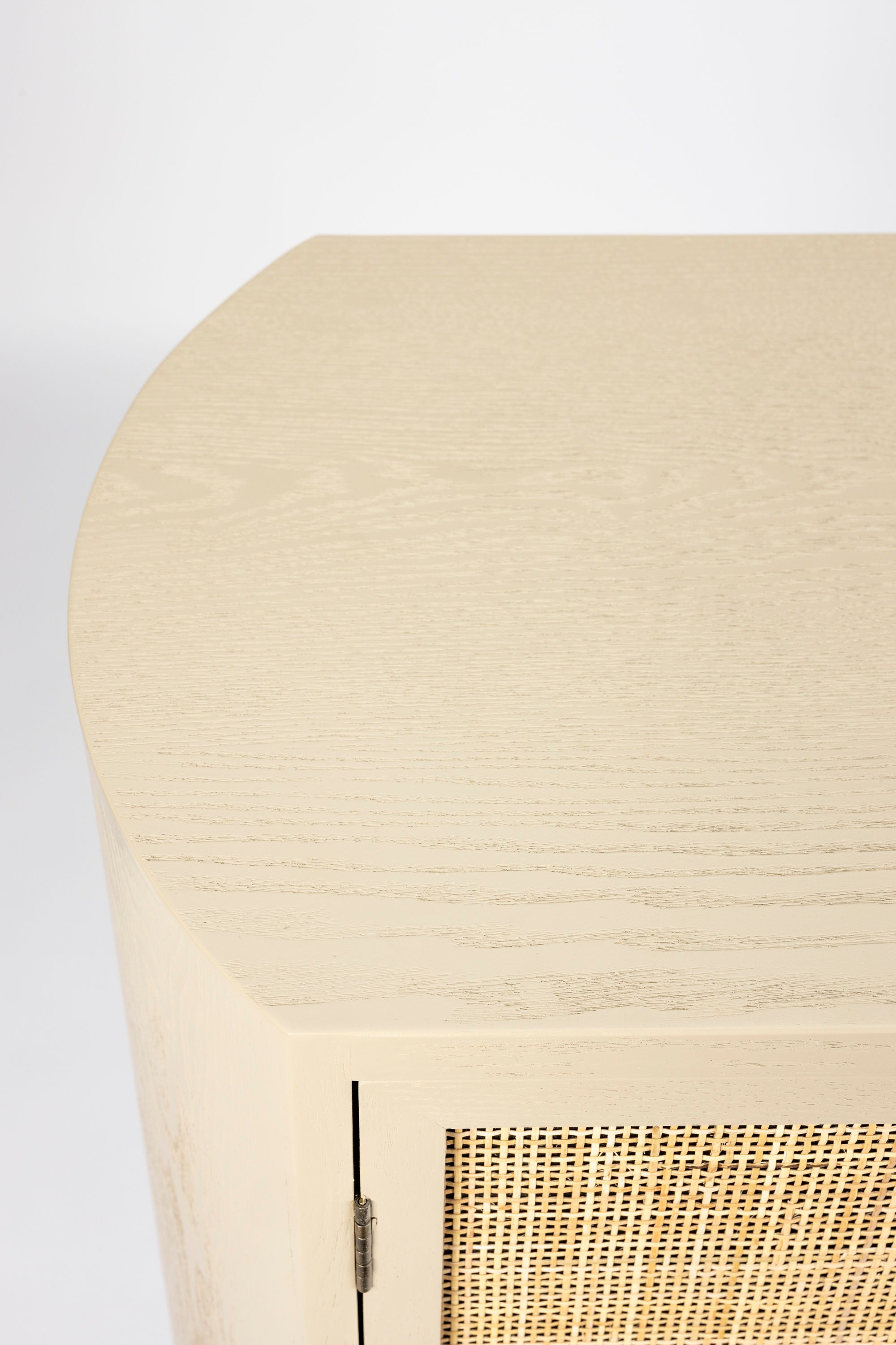 Amaya Beige Wood & Natural Rattan Cabinet