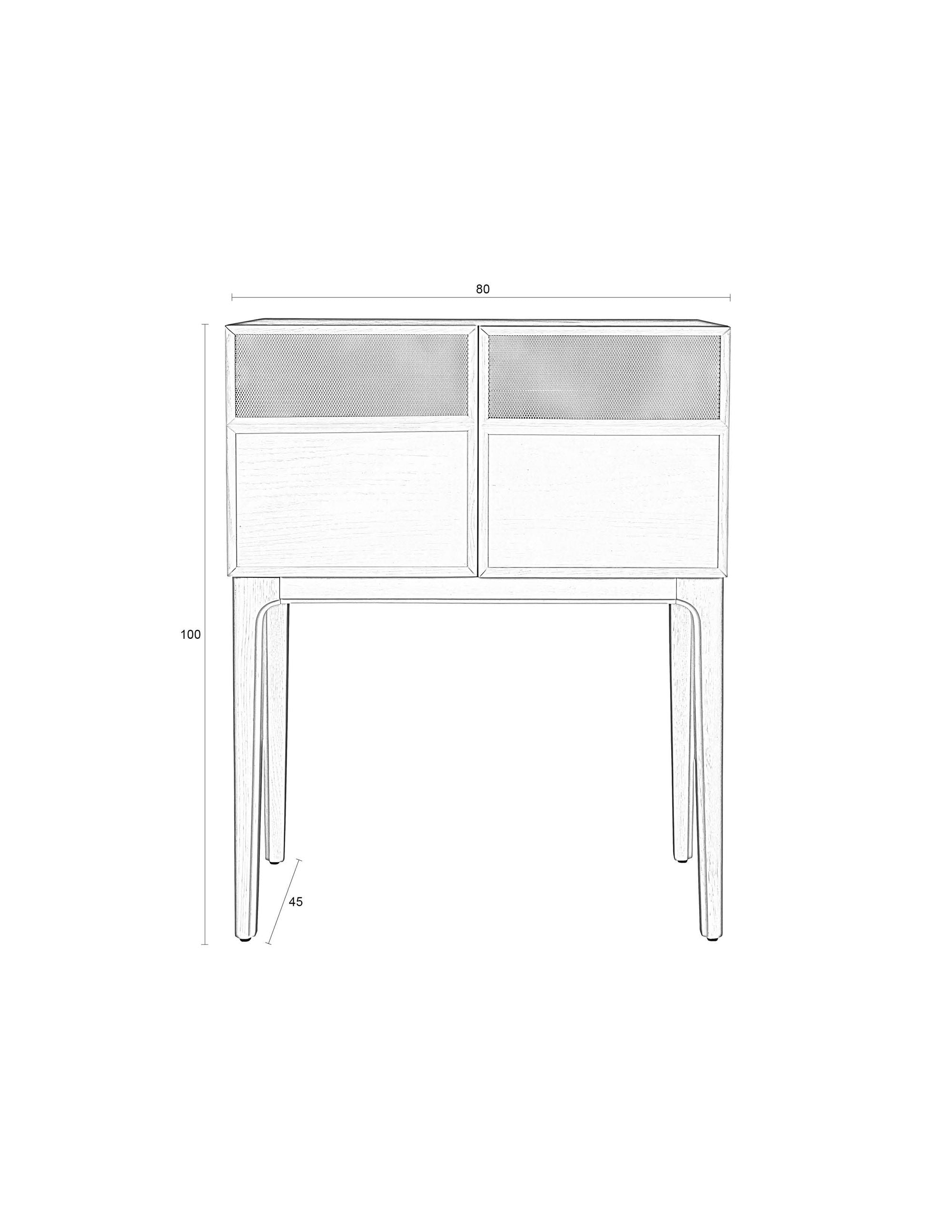 Zuiver June Ocean Purple Oak Wood Cabinet