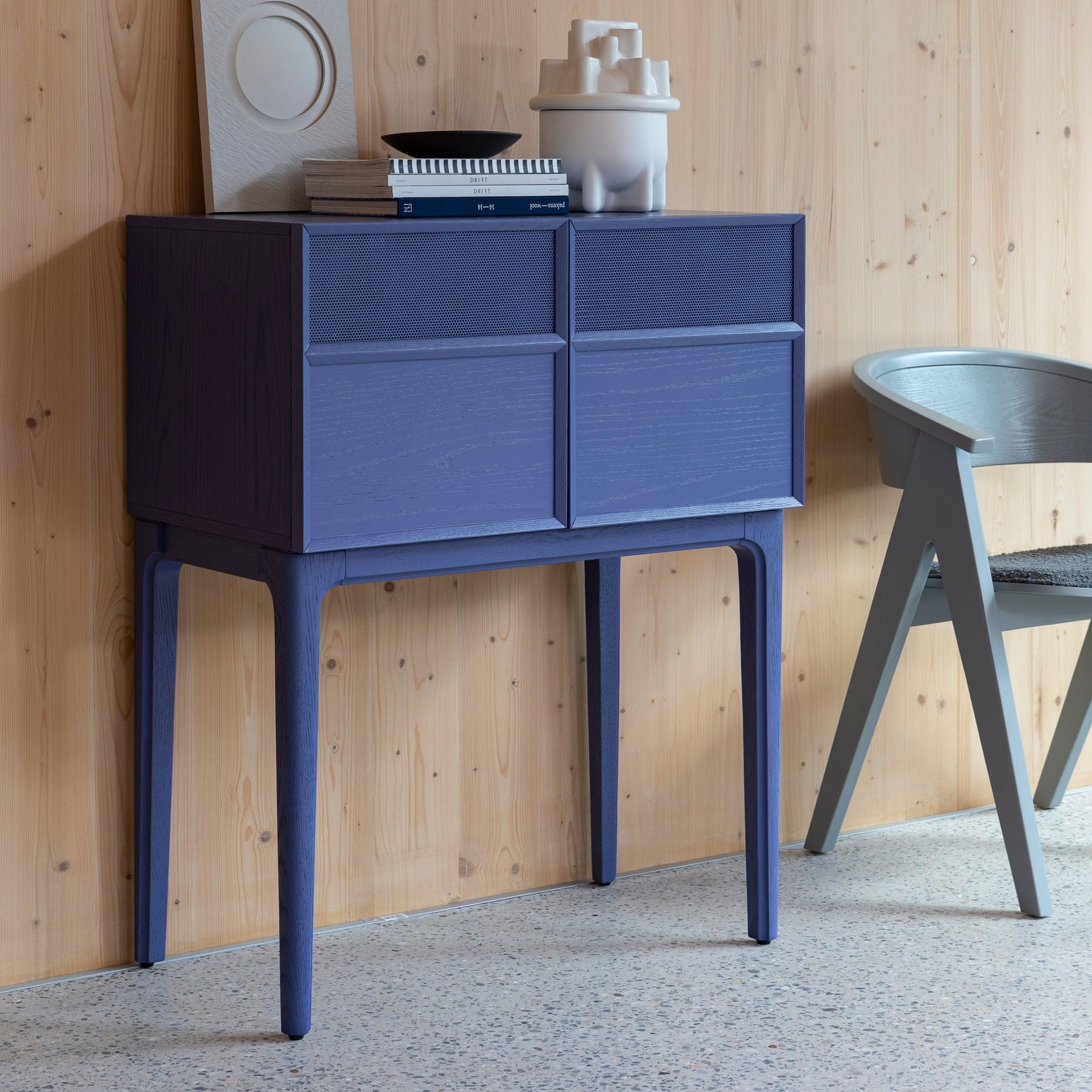 Zuiver June Ocean Purple Oak Wood Cabinet
