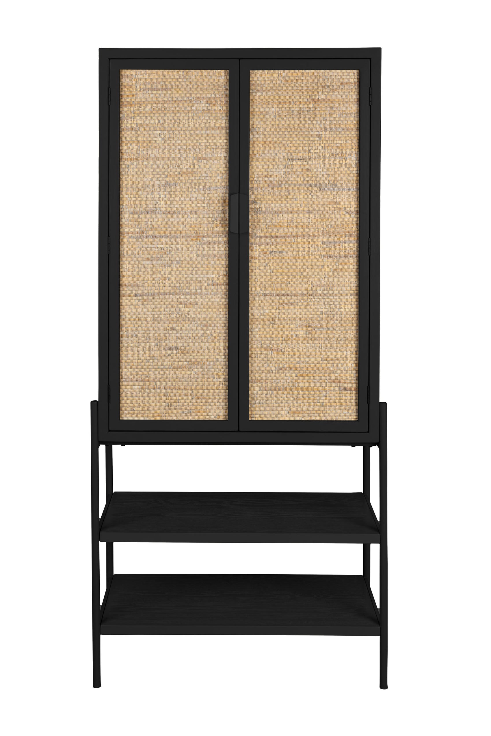 Dutchbone Yasu Black Chinese Fir Wood & Rattan Cabinet