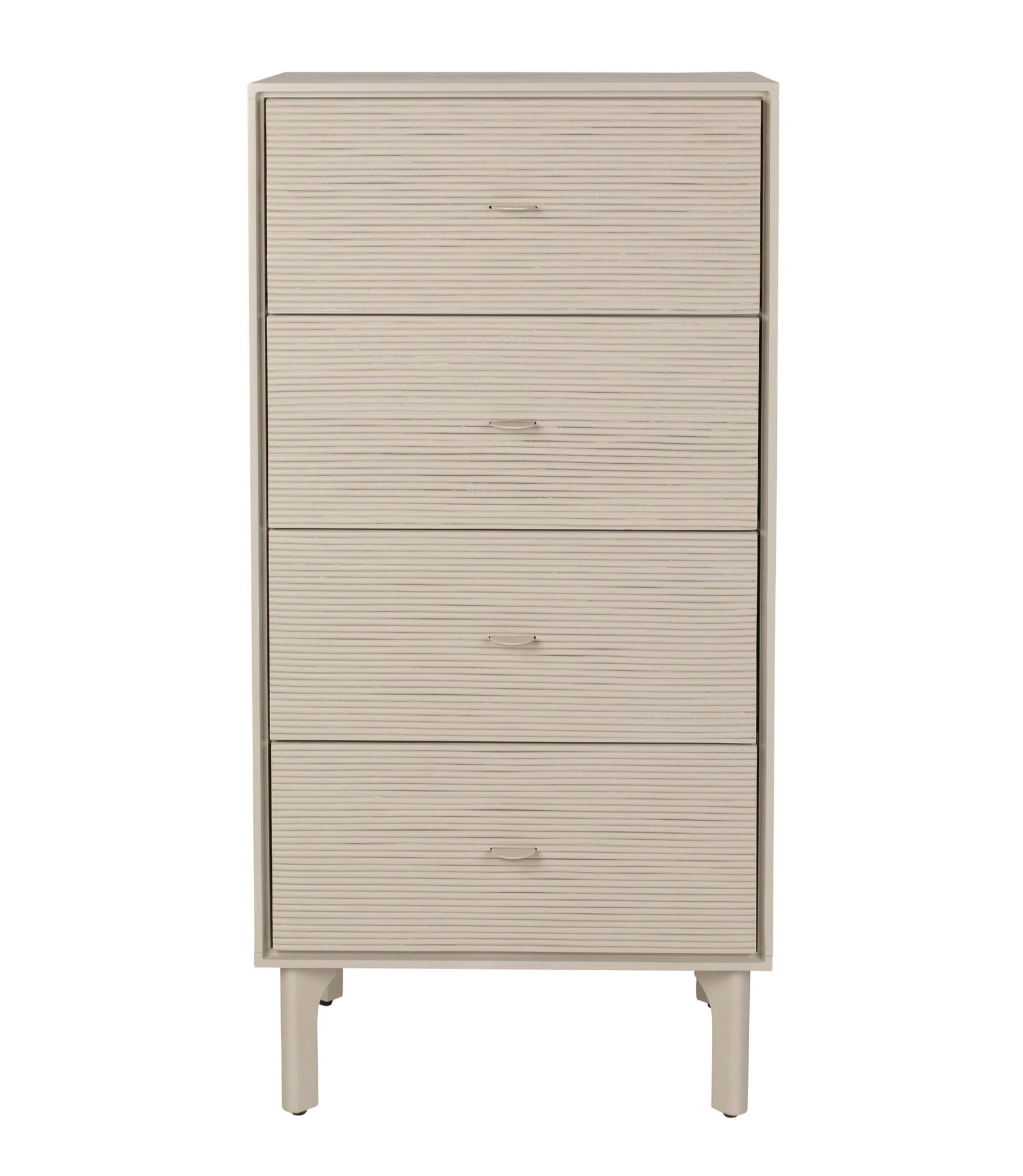 Zuiver Morning Grey Ribbed Acacia Wood Chest of Drawers