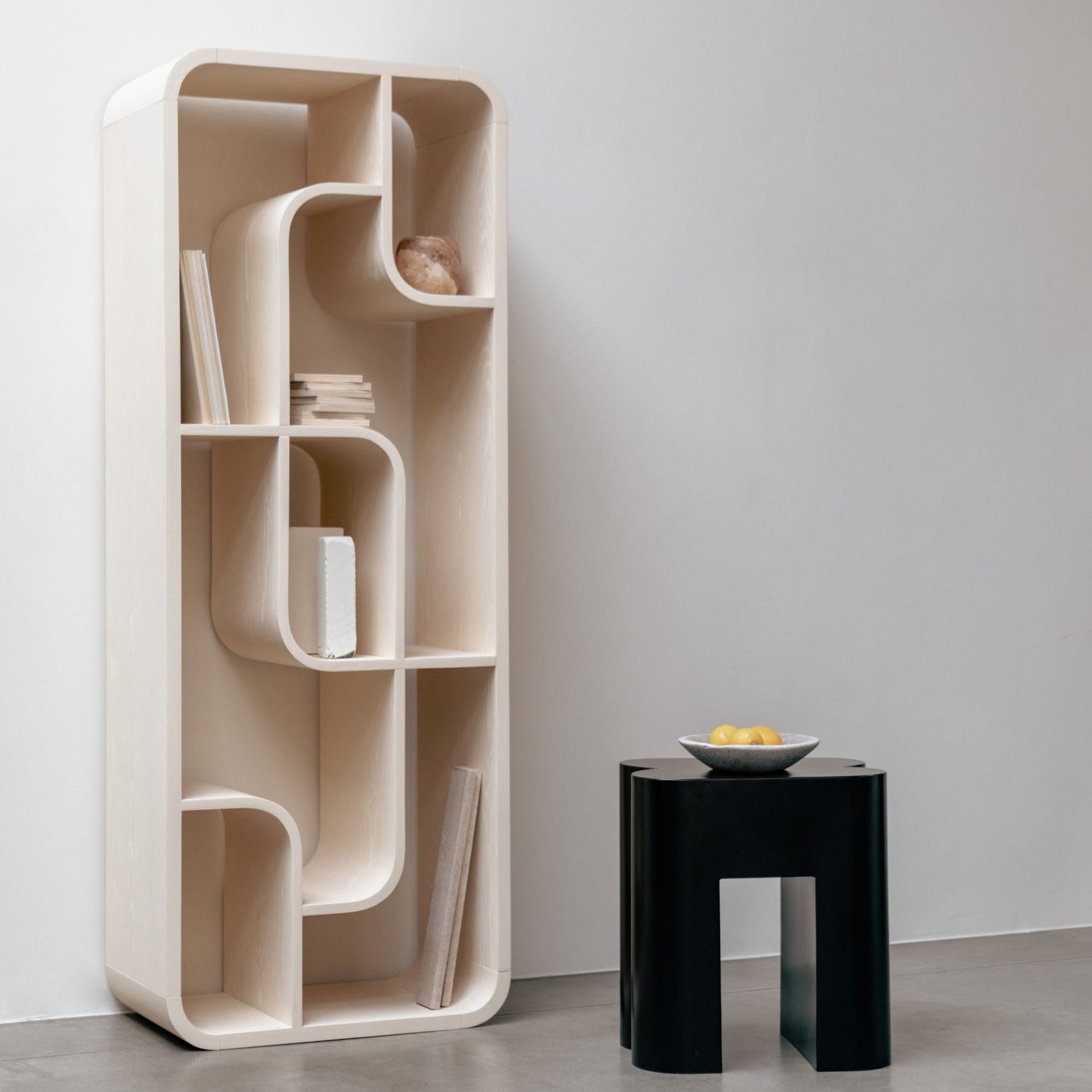 Zuiver Seven Abstract Beige Oak Wood Display Unit