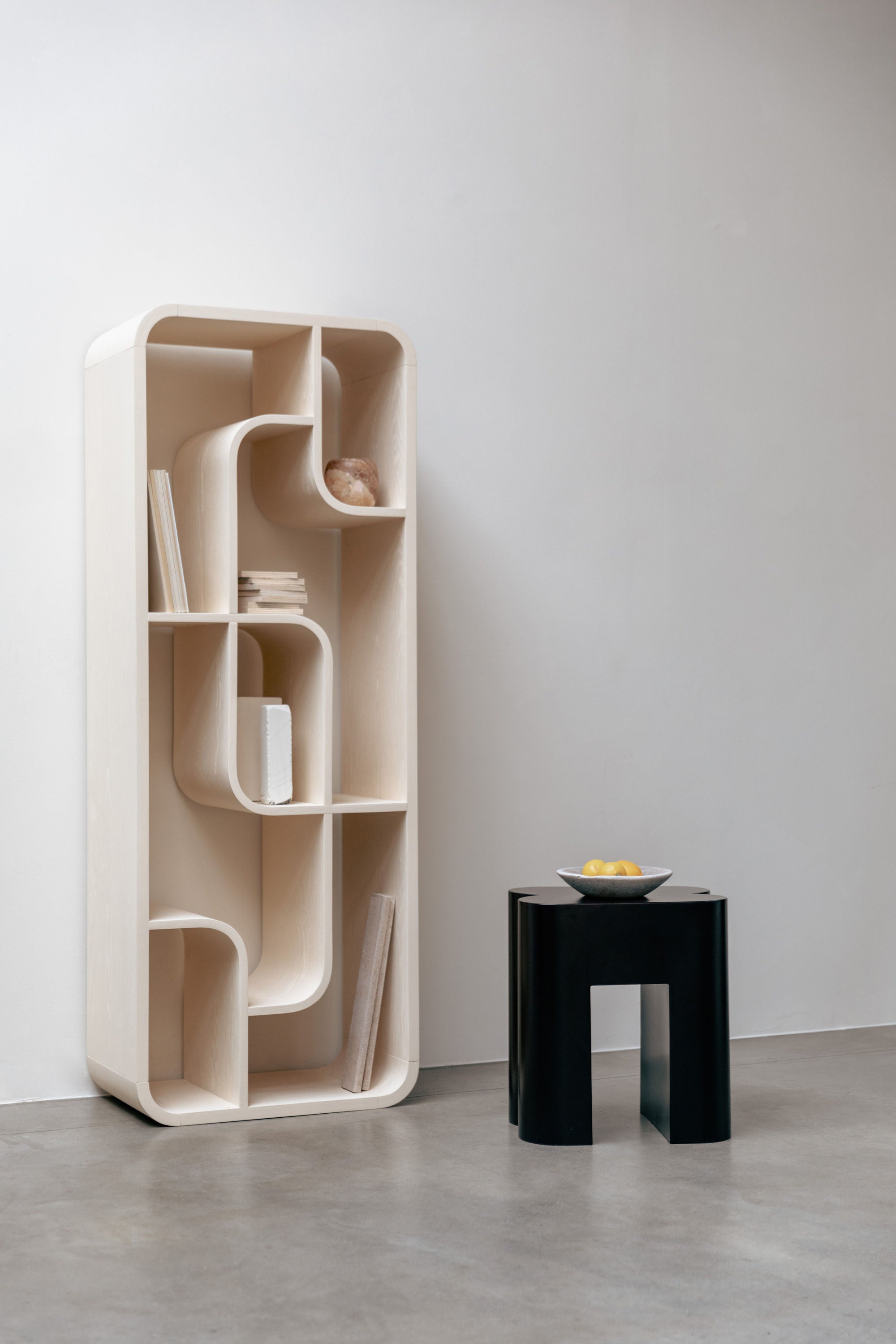 Zuiver Seven Abstract Beige Oak Wood Display Unit