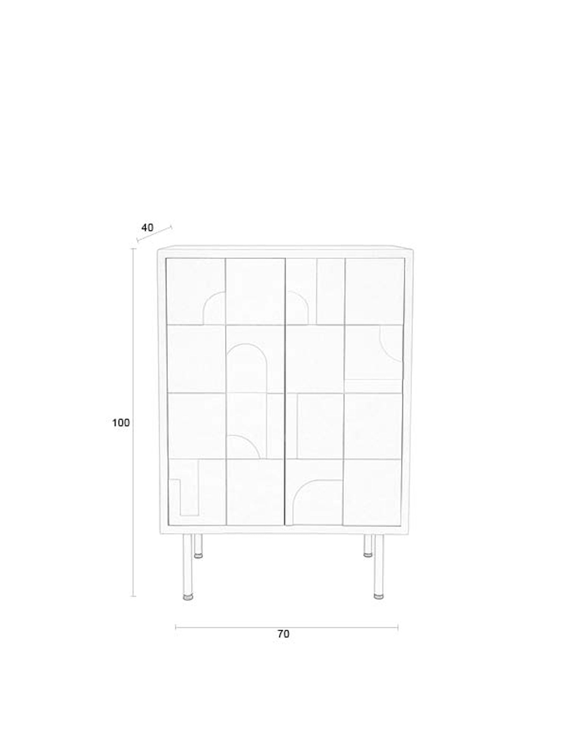 Funk Geometric Off White Low Cabinet
