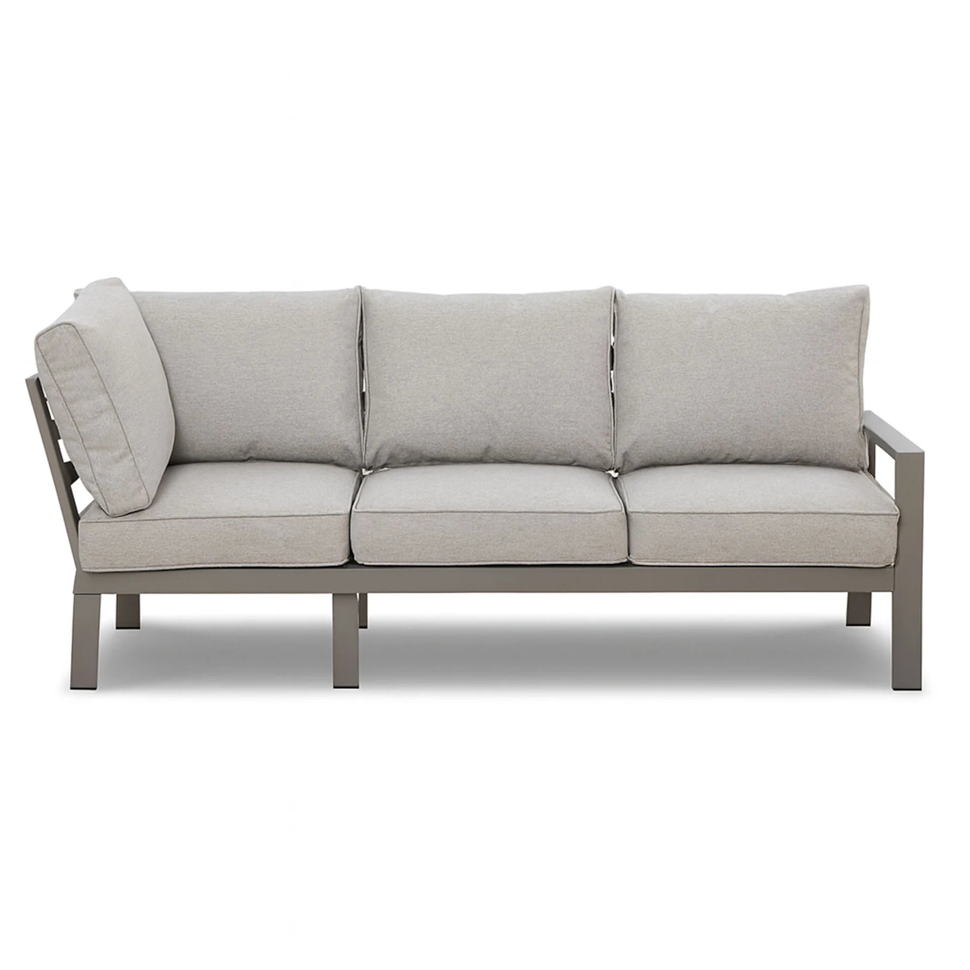 Montreal Small Corner Dining Set with Square Rising Table - Cool Linen