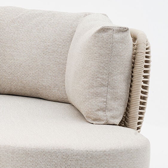 Sicily Curve Corner Sofa Set - Latte Frame- Latte Cushion