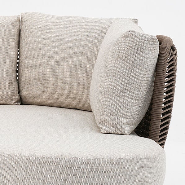 Sicily Curve Corner Sofa Set - Cafe Frame-Latte Cushion