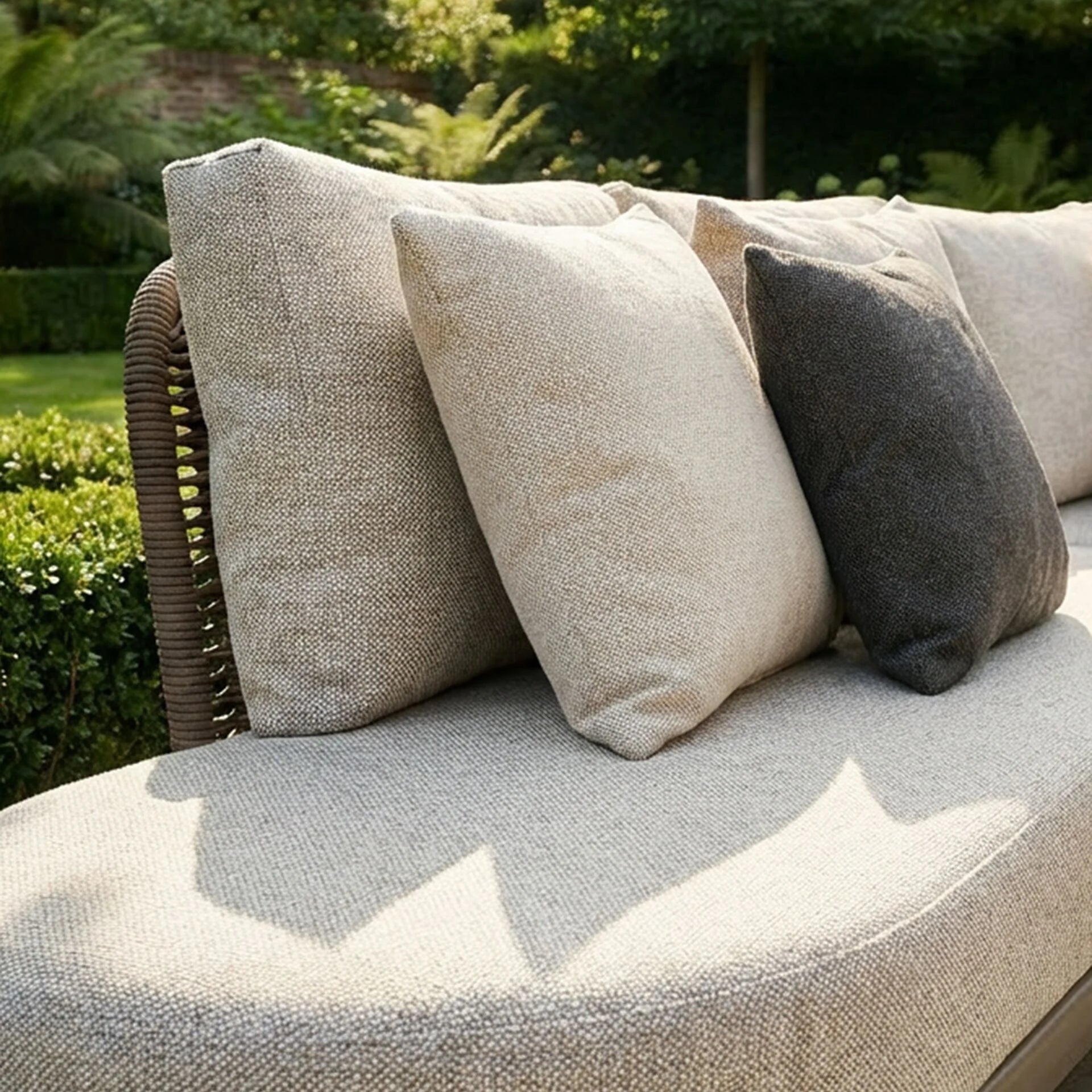 Sicily Curve Corner Sofa Set - Cafe Frame-Latte Cushion