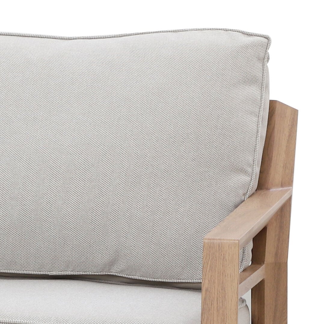 New York 3 Seater Sofa Set with Rising Table - Wood Effect
