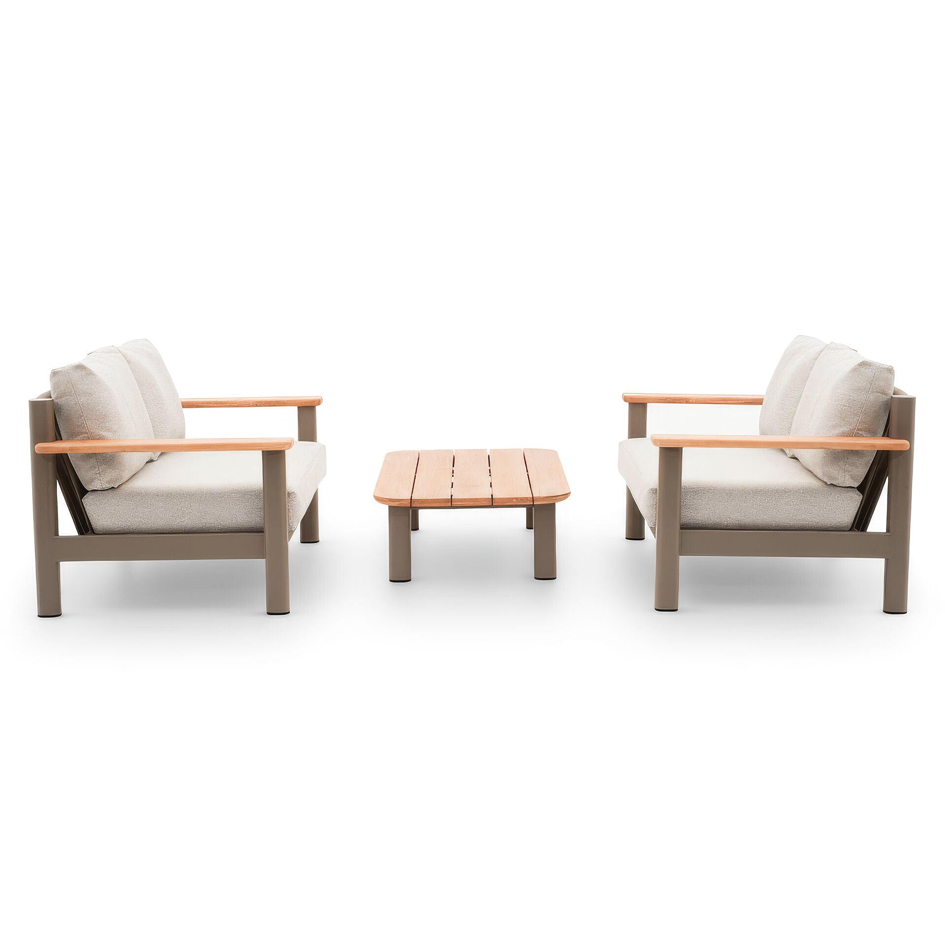 Sicily Sofa Set With 2 x 3 Seat Sofas - Café Frame-Latte Cushions