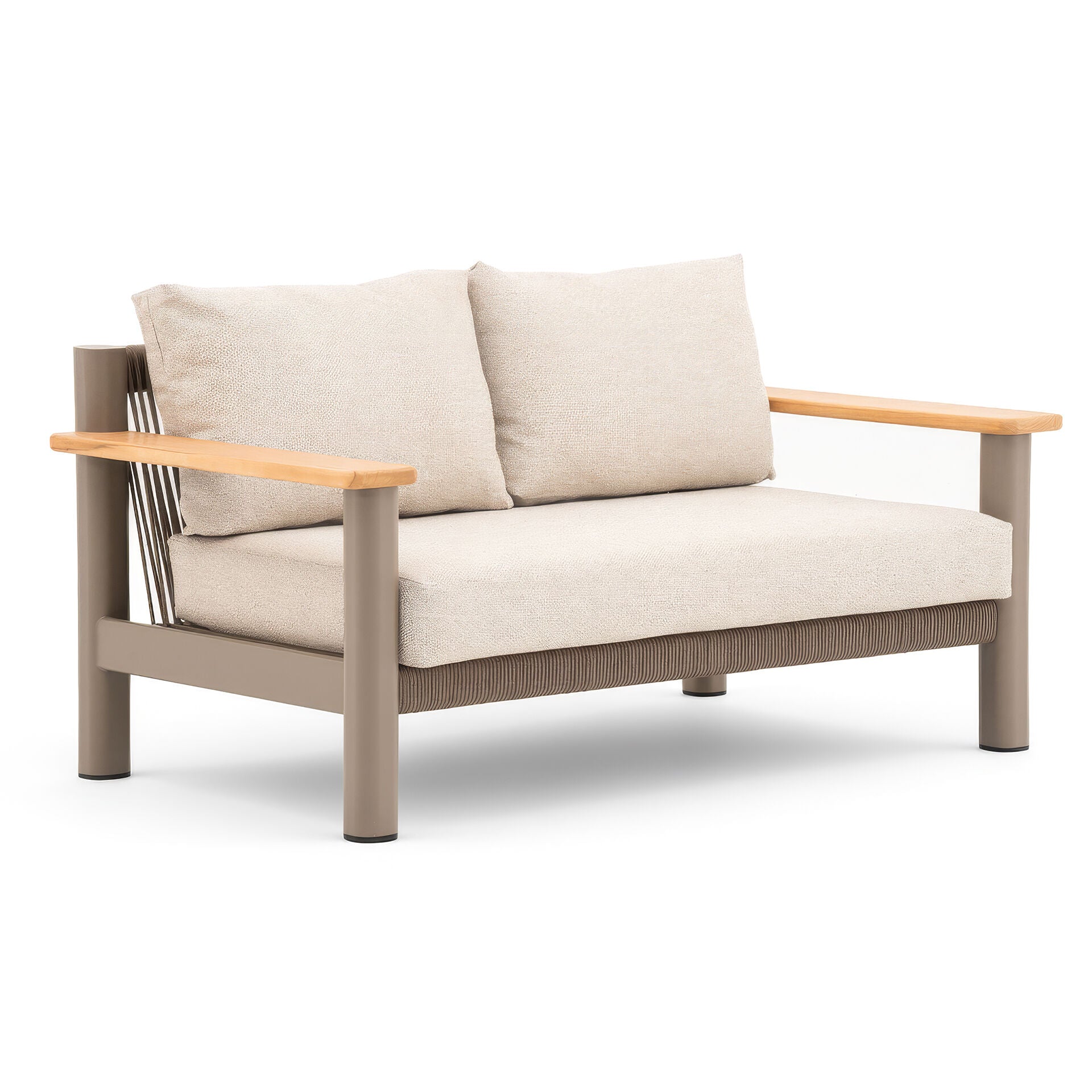 Sicily Sofa Set With 2 x 2 Seat Sofas - Café Frame-Latte Cushions