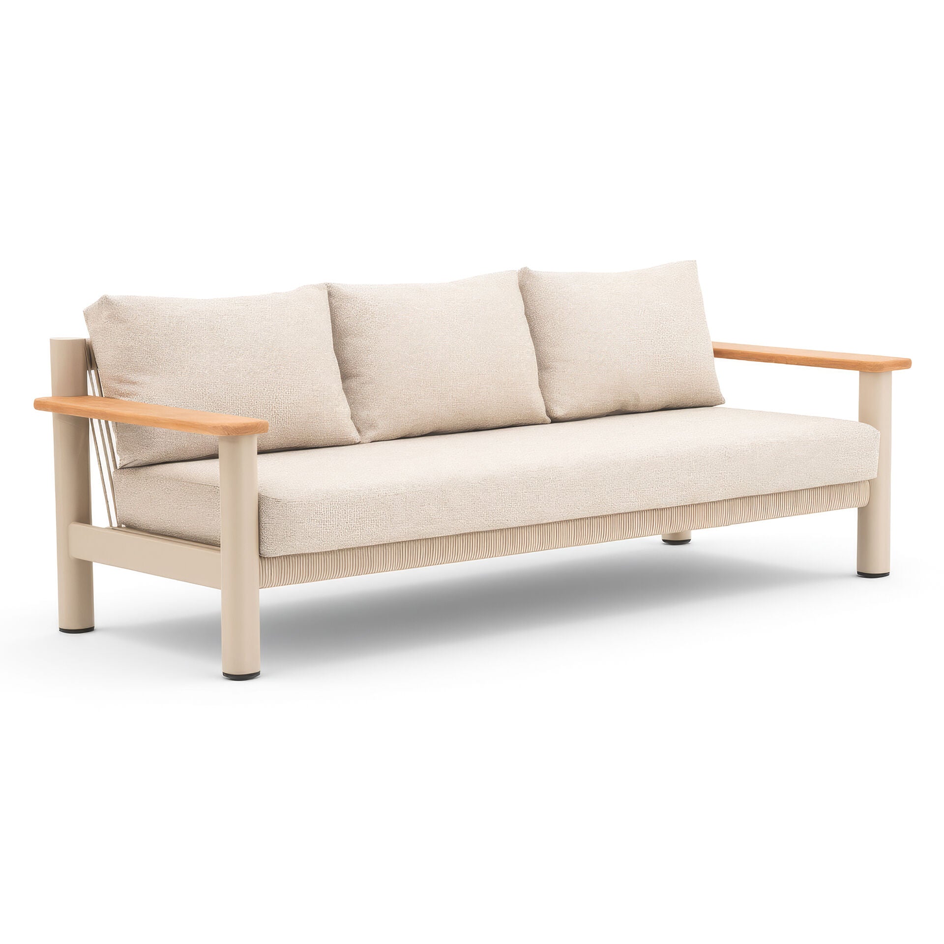 Sicily 3 Seater Sofa - Latte Frame-Latte Cushion
