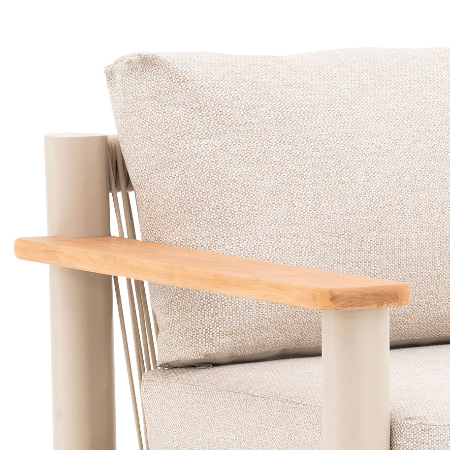 Sicily 3 Seater Sofa - Latte Frame-Latte Cushion