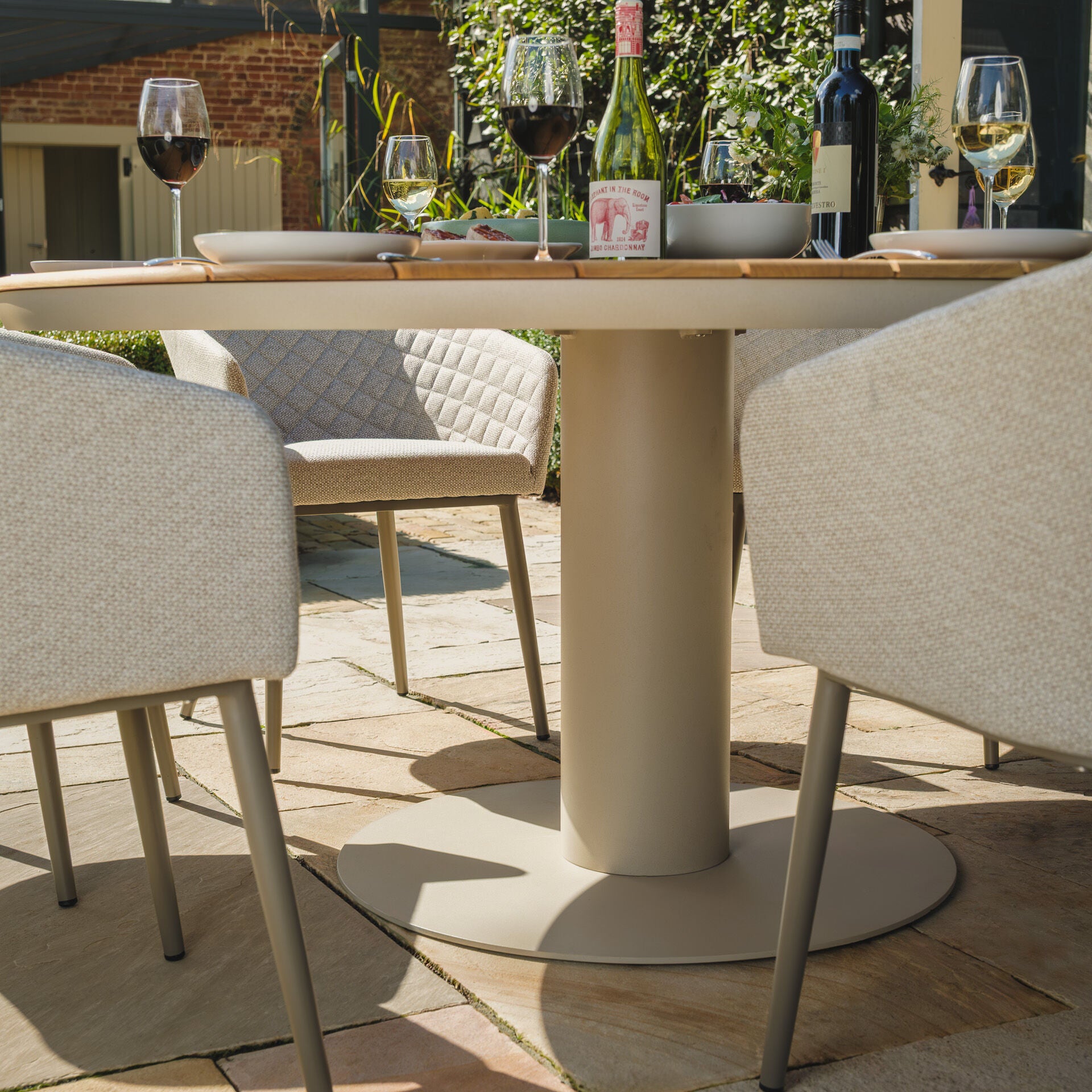 Sicily 160cm Round Table - Latte