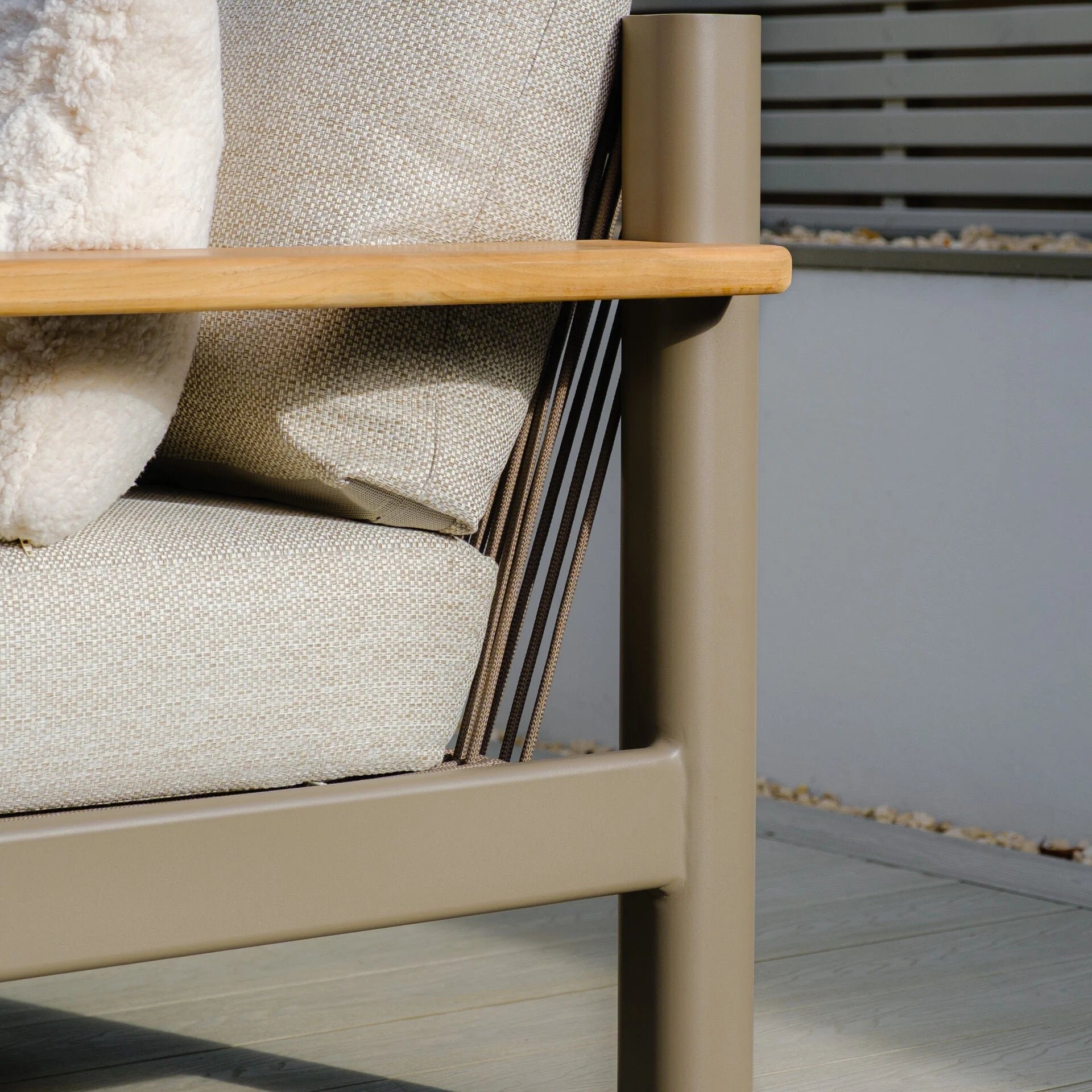 Sicily Large Corner Sofa Set - Café Frame-Latte Cushions