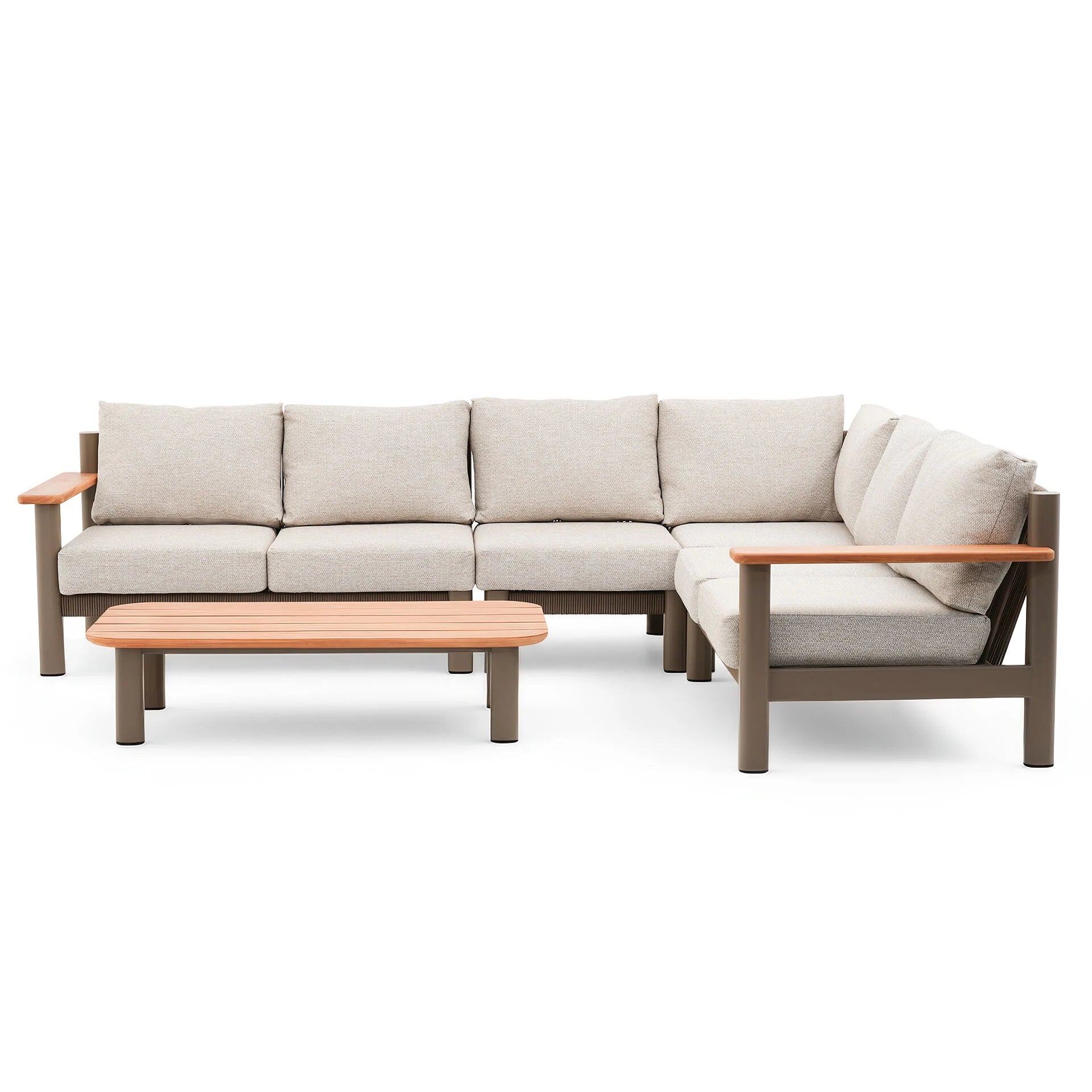 Sicily Large Corner Sofa Set - Café Frame-Latte Cushions