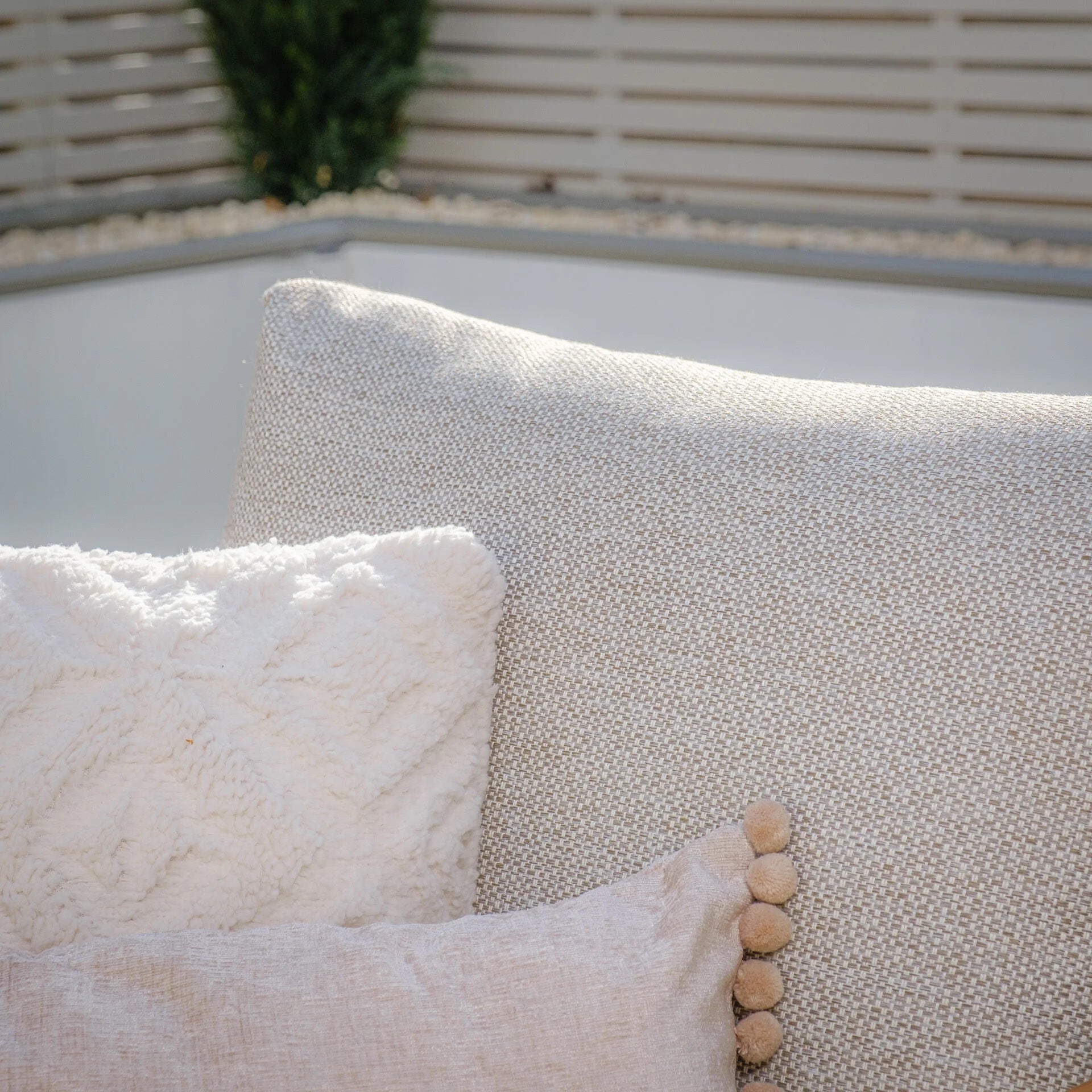 Sicily Corner Sofa Set - Café Frame-Latte Cushions