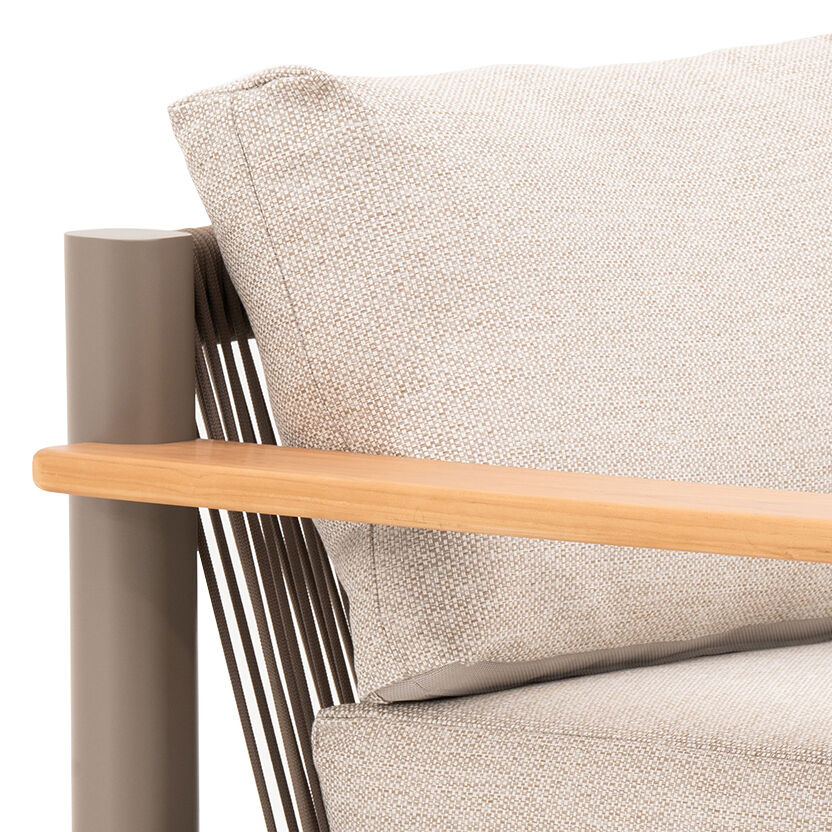 Sicily Corner Sofa Set - Café Frame-Latte Cushions