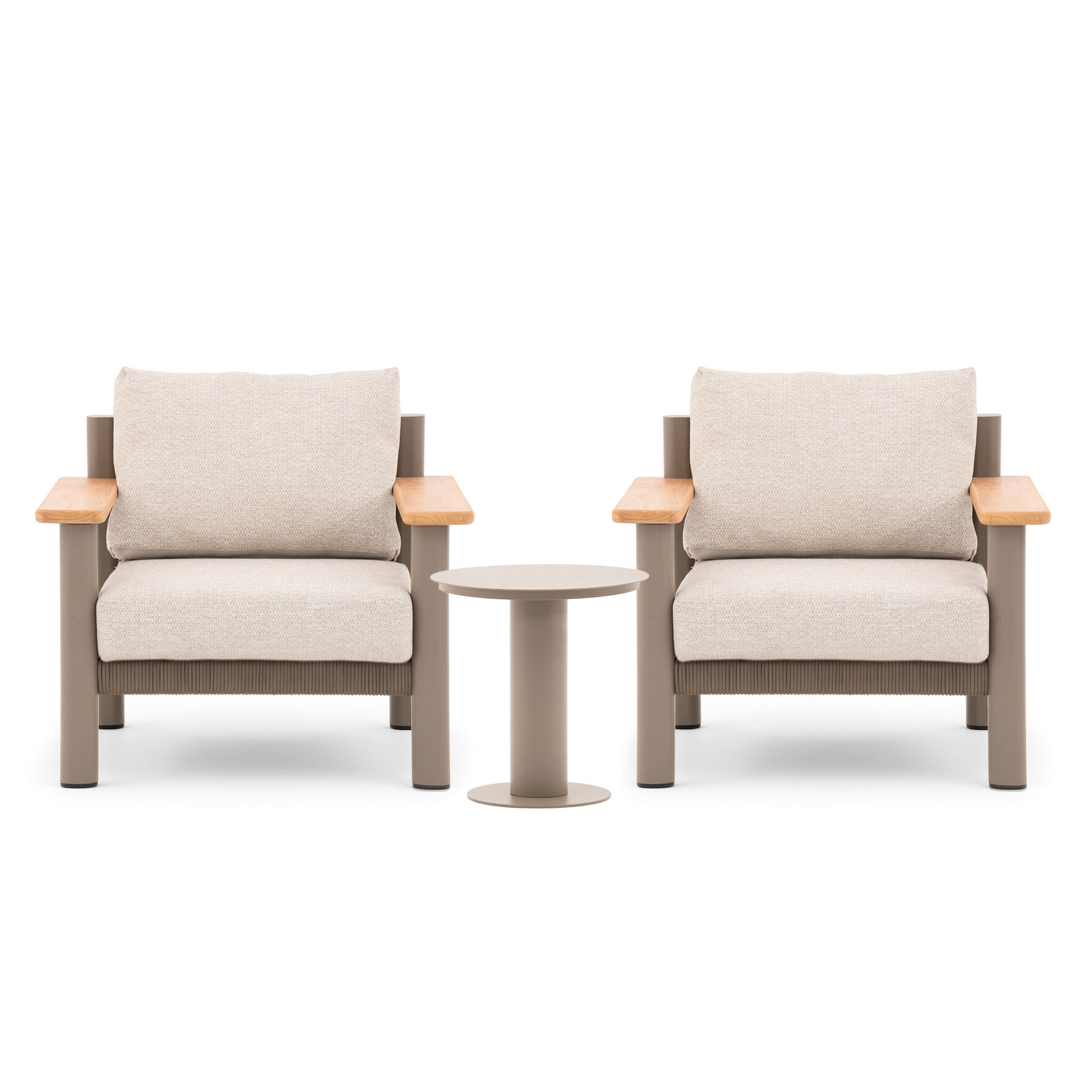 Sicily 2 Seater Lounge Set - Cafe Frame-Latte Cushion