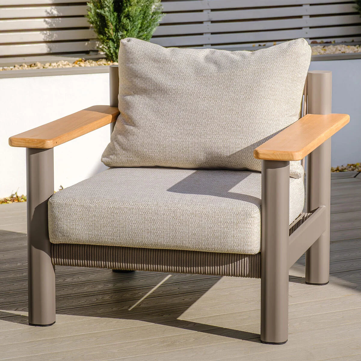 Sicily 2 Seater Lounge Set - Cafe Frame-Latte Cushion