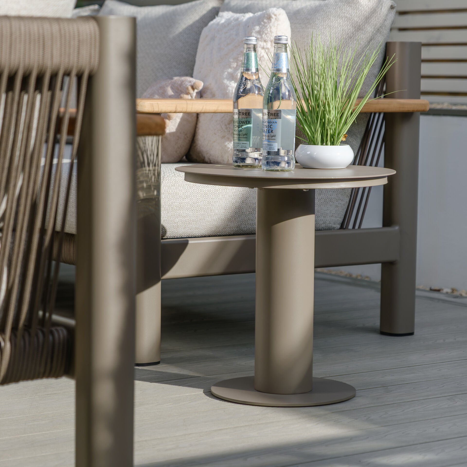 Sicily 2 Seater Lounge Set - Cafe Frame-Latte Cushion